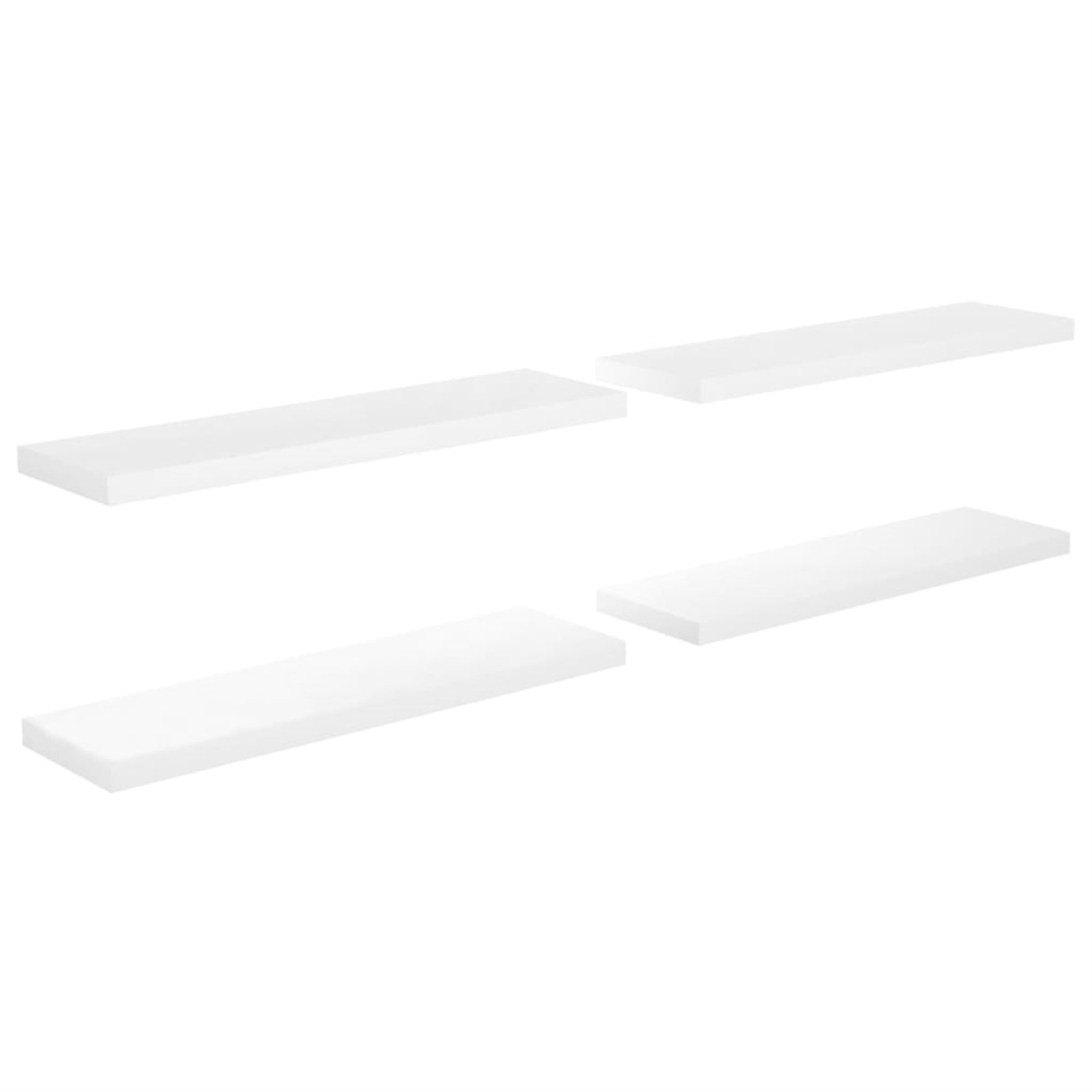 Vidaxl Floating Wall Shelves 4 Pcs High Gloss White 35.4'X9.3'X1.5' Mdf