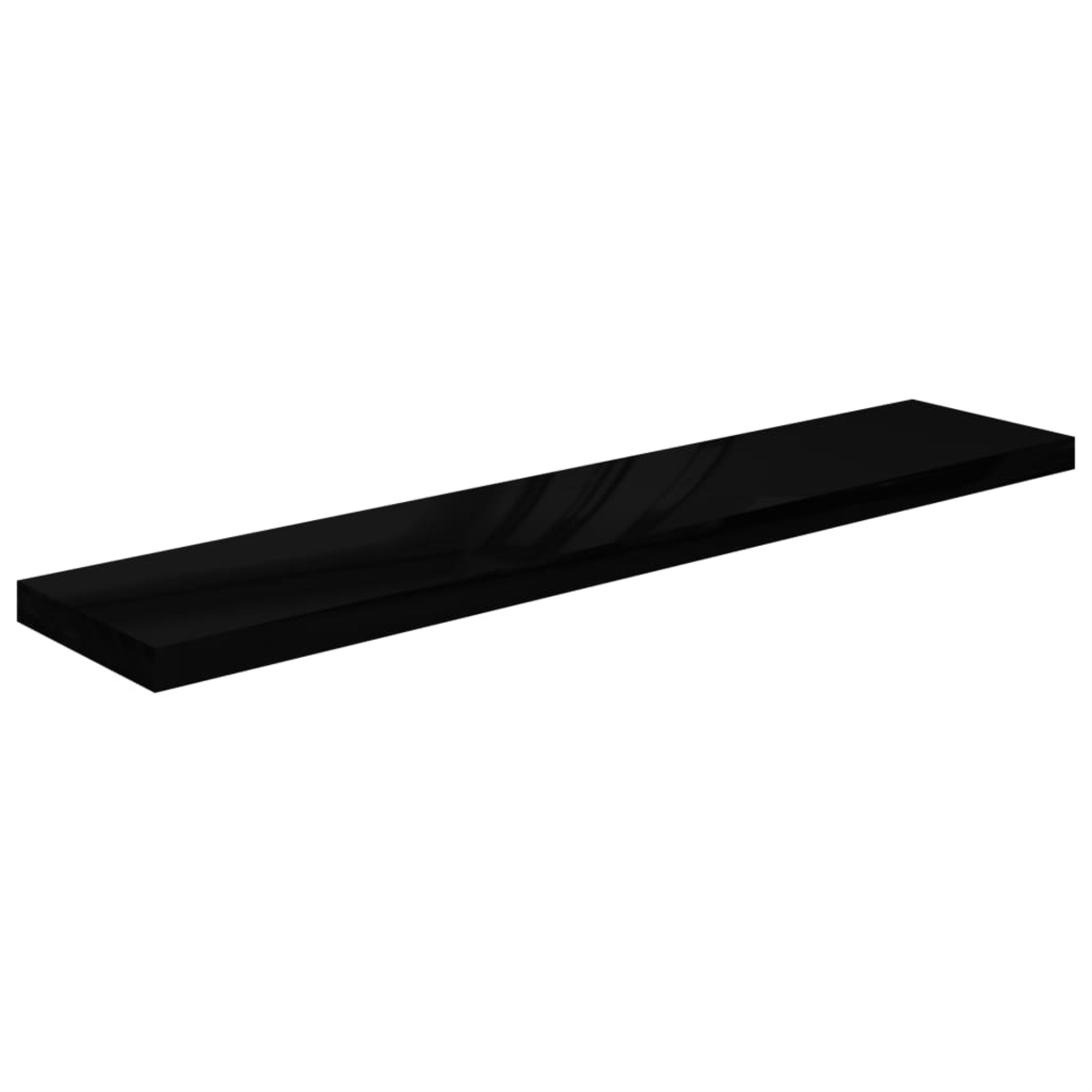 Vidaxl Floating Wall Shelf High Gloss Black 47.2'X9.3'X1.5' Mdf
