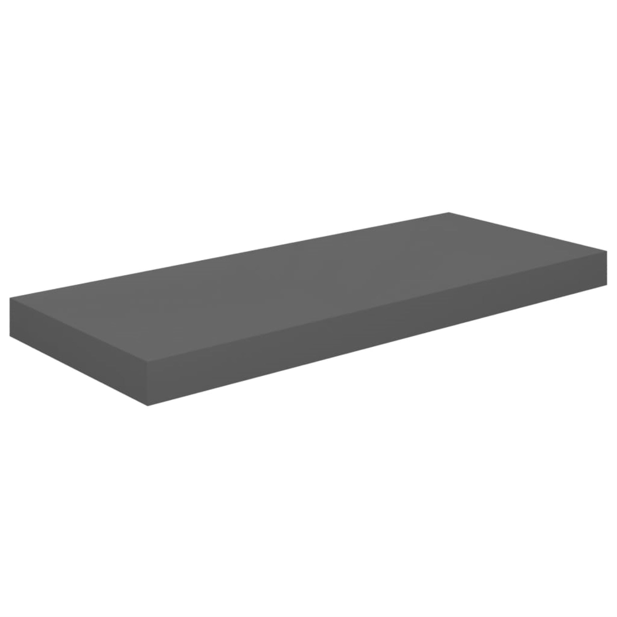 Vidaxl Floating Wall Shelf High Gloss Gray 23.6'X9.3'X1.5' Mdf