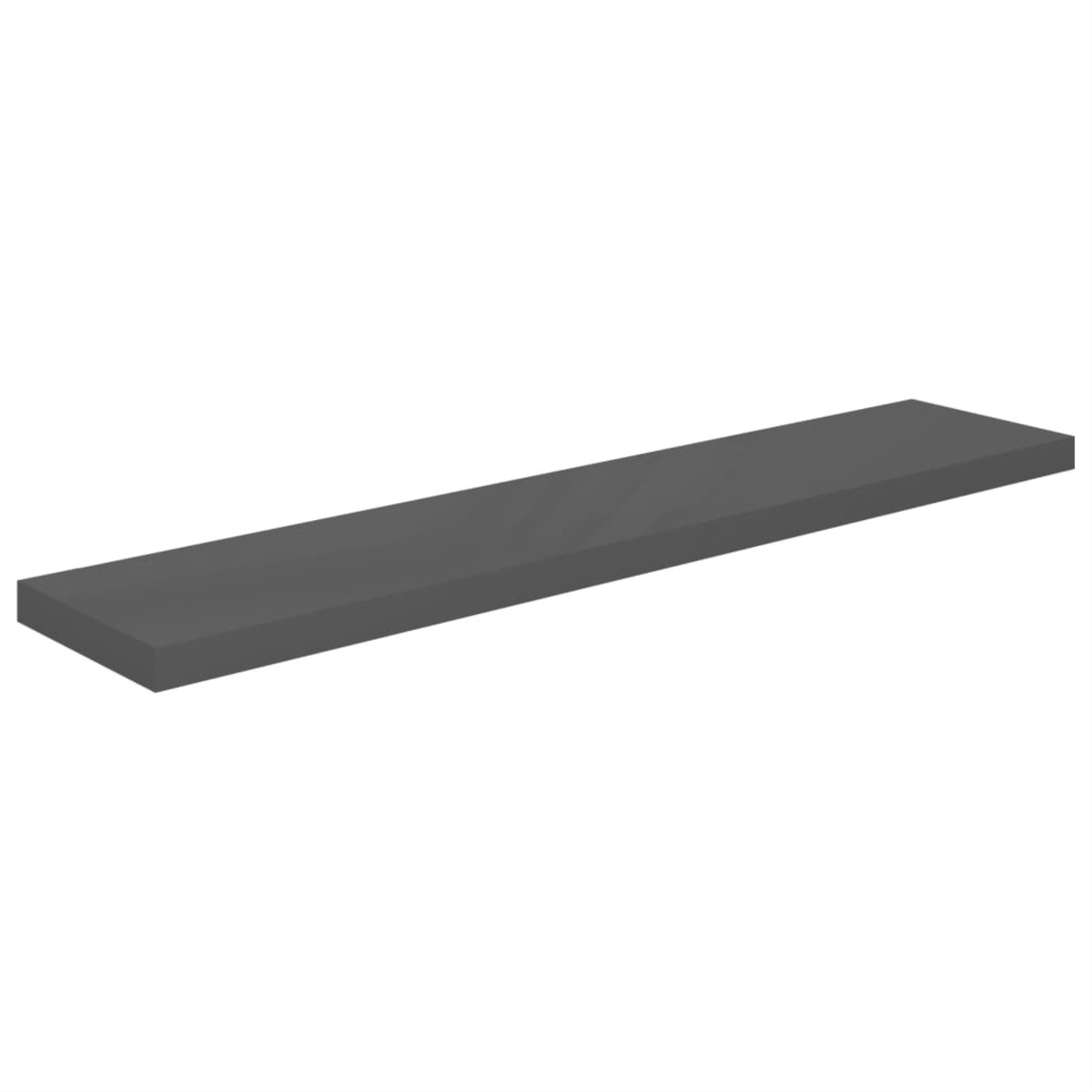 Vidaxl Floating Wall Shelf High Gloss Gray 47.2'X9.3'X1.5' Mdf