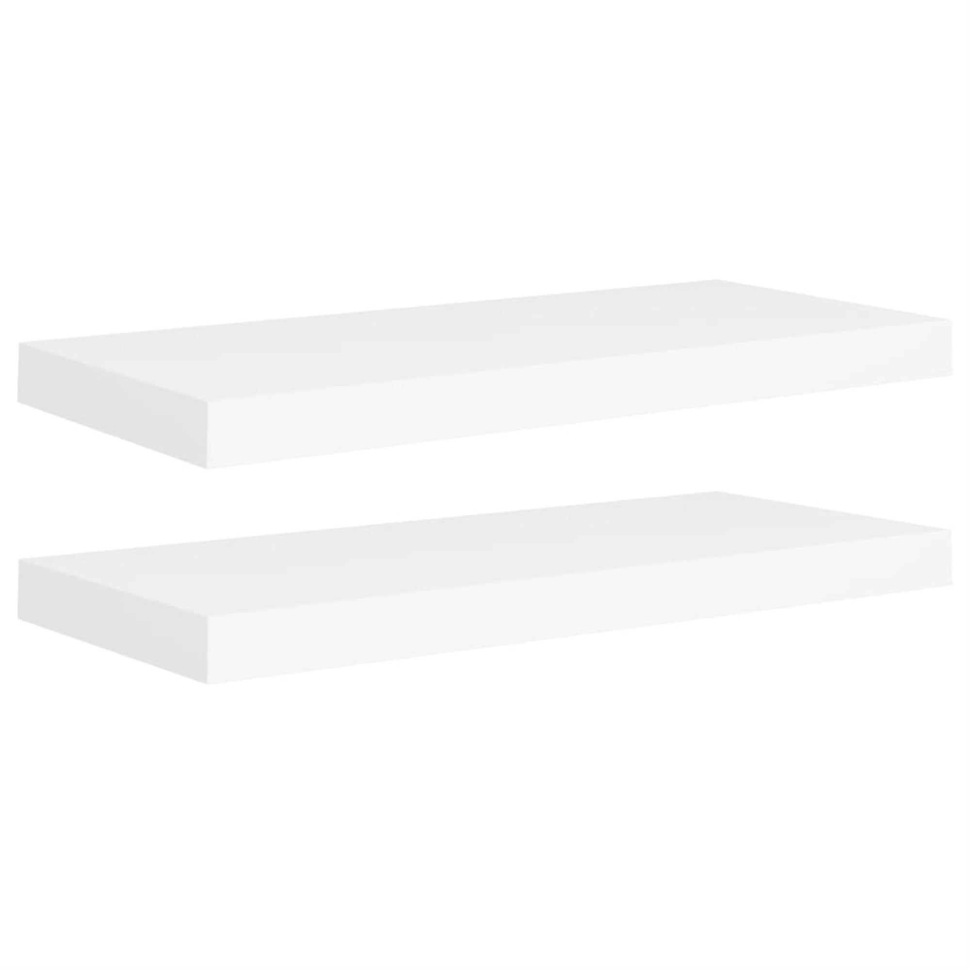 vidaXL Floating Wall Shelves 2 pcs White 23.6x9.3"x1.5" MDF"