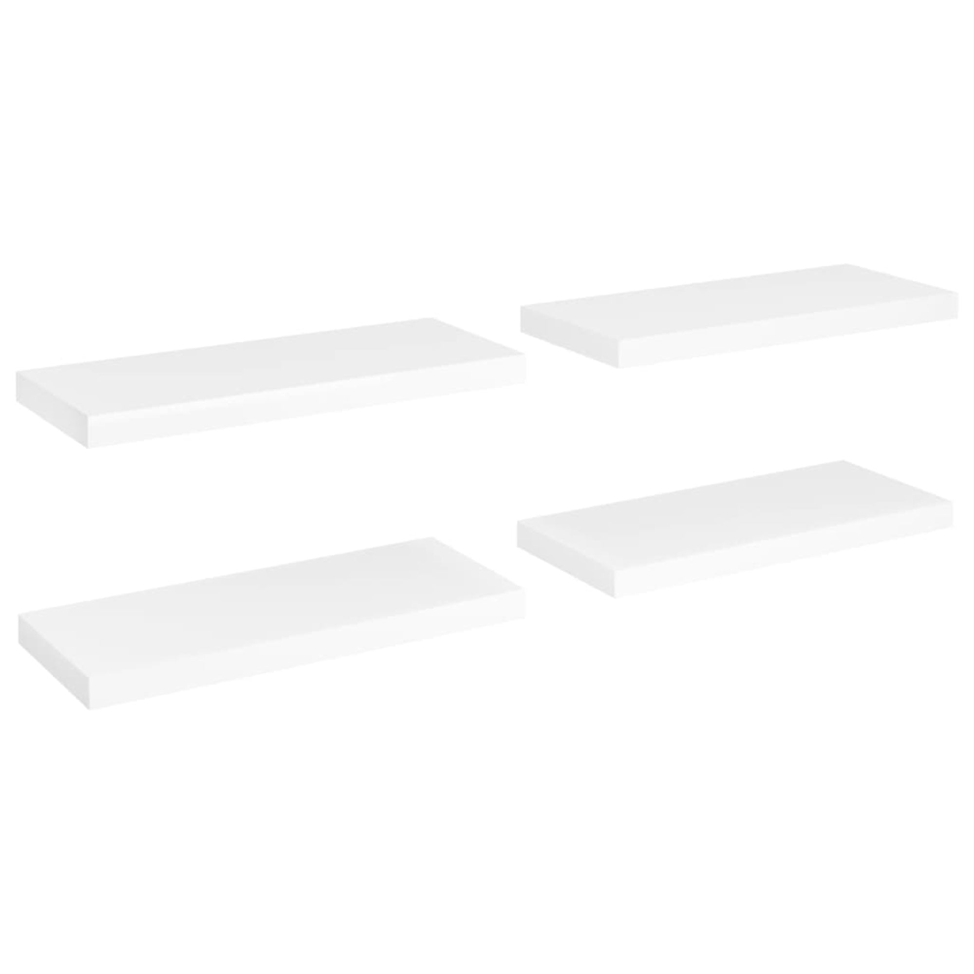 Vidaxl Floating Wall Shelves 4 Pcs White 23.6'X9.3'X1.5' Mdf