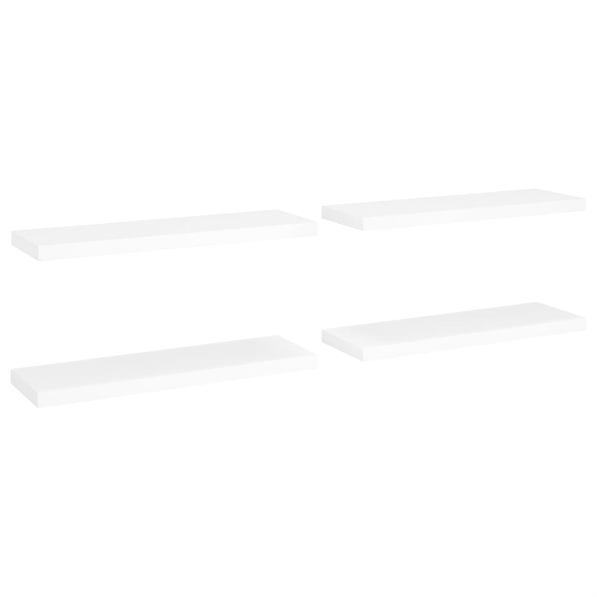 Vidaxl Floating Wall Shelves 4 Pcs White 31.5'X9.3'X1.5' Mdf
