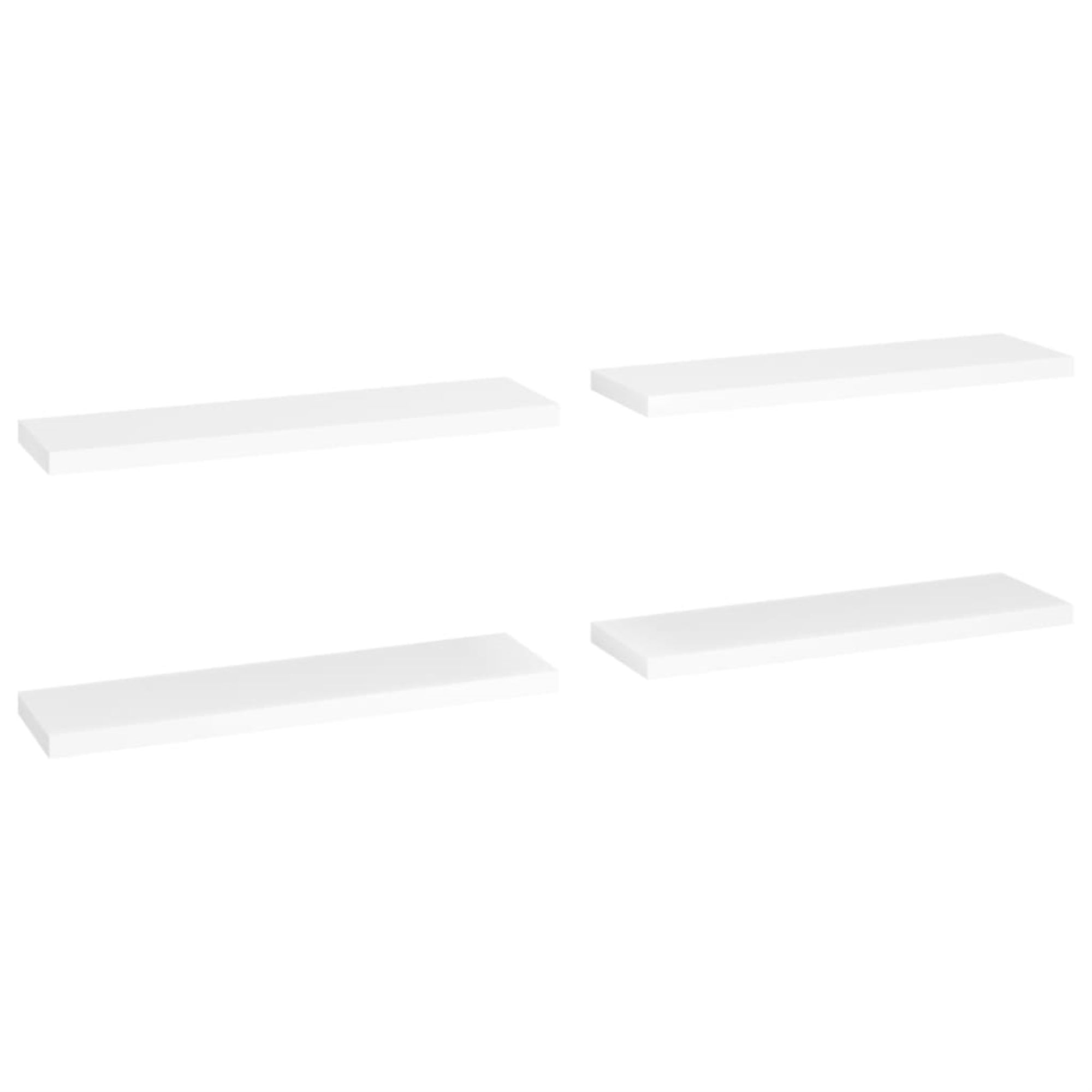 Vidaxl Floating Wall Shelves 4 Pcs White 35.4'X9.3'X1.5' Mdf