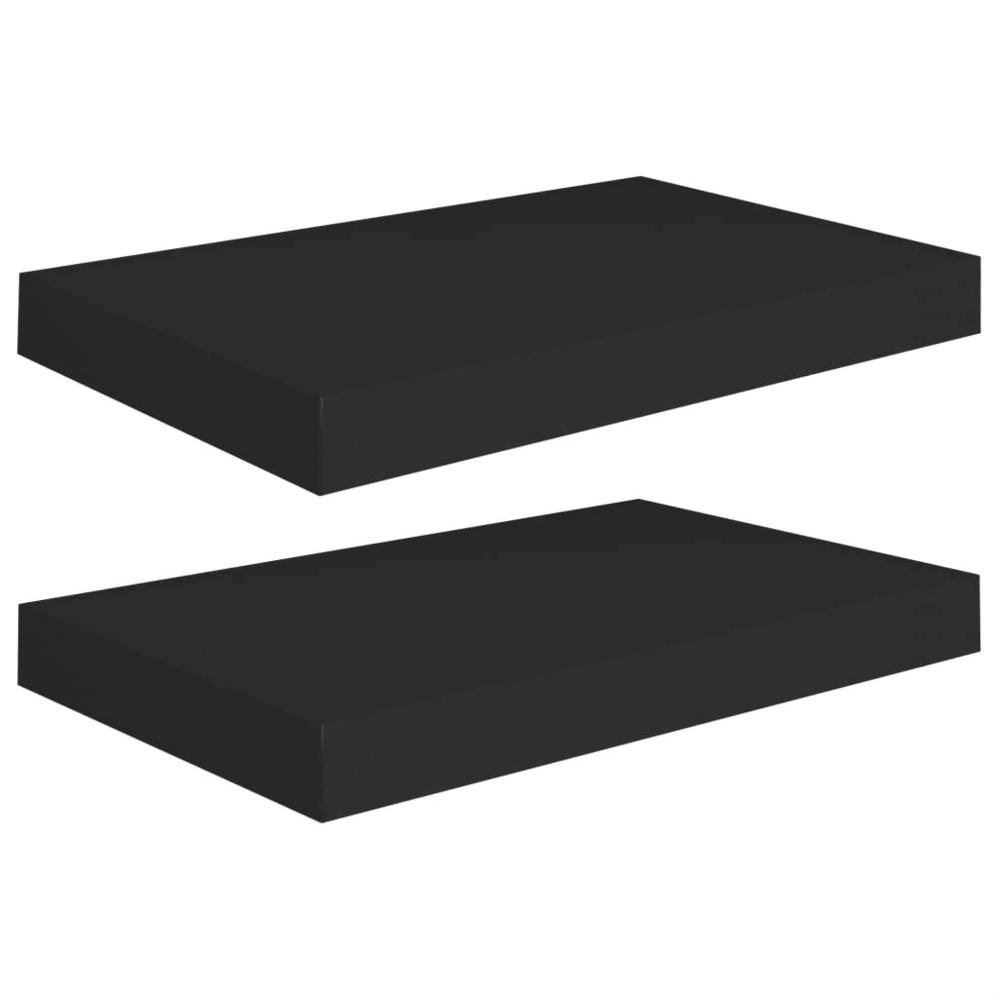 Vidaxl Floating Wall Shelves 2 Pcs Black 15.7'X9.1'X1.5' Mdf