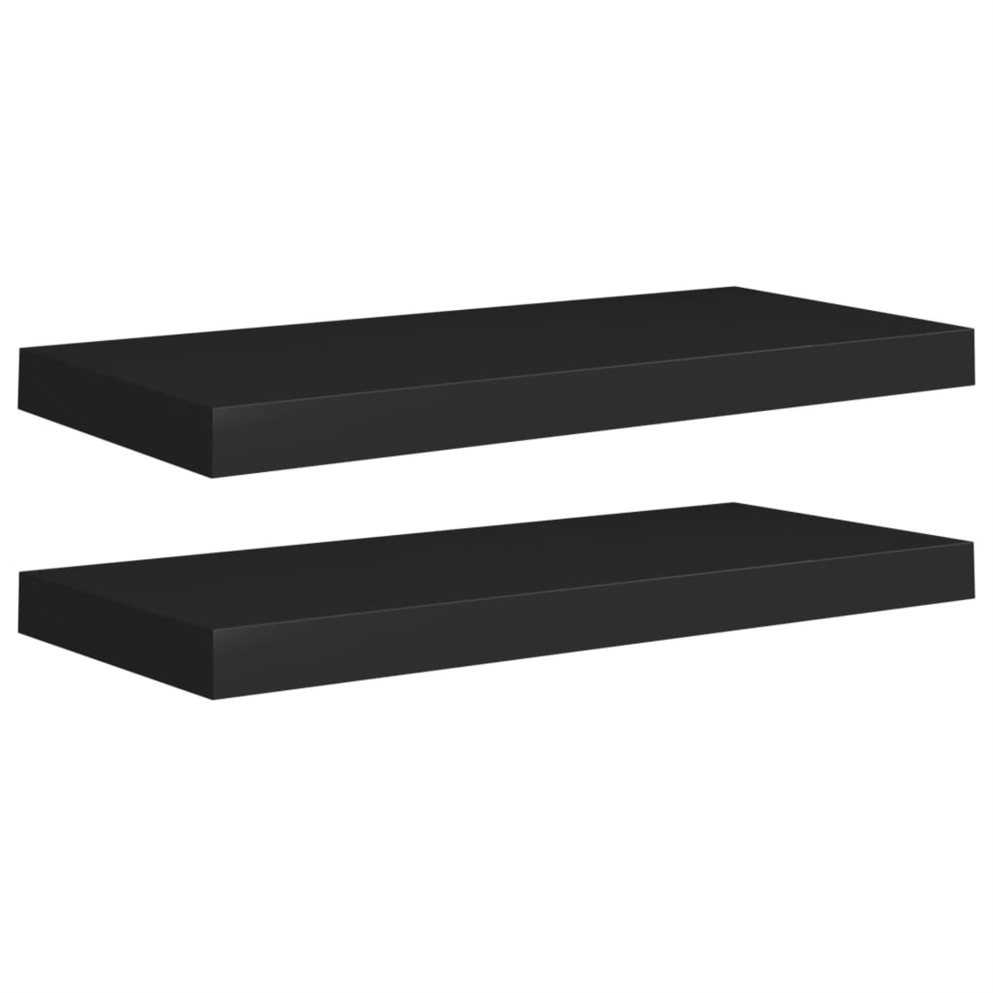 Vidaxl Floating Wall Shelves 2 Pcs Black 23.6'X9.3'X1.5' Mdf
