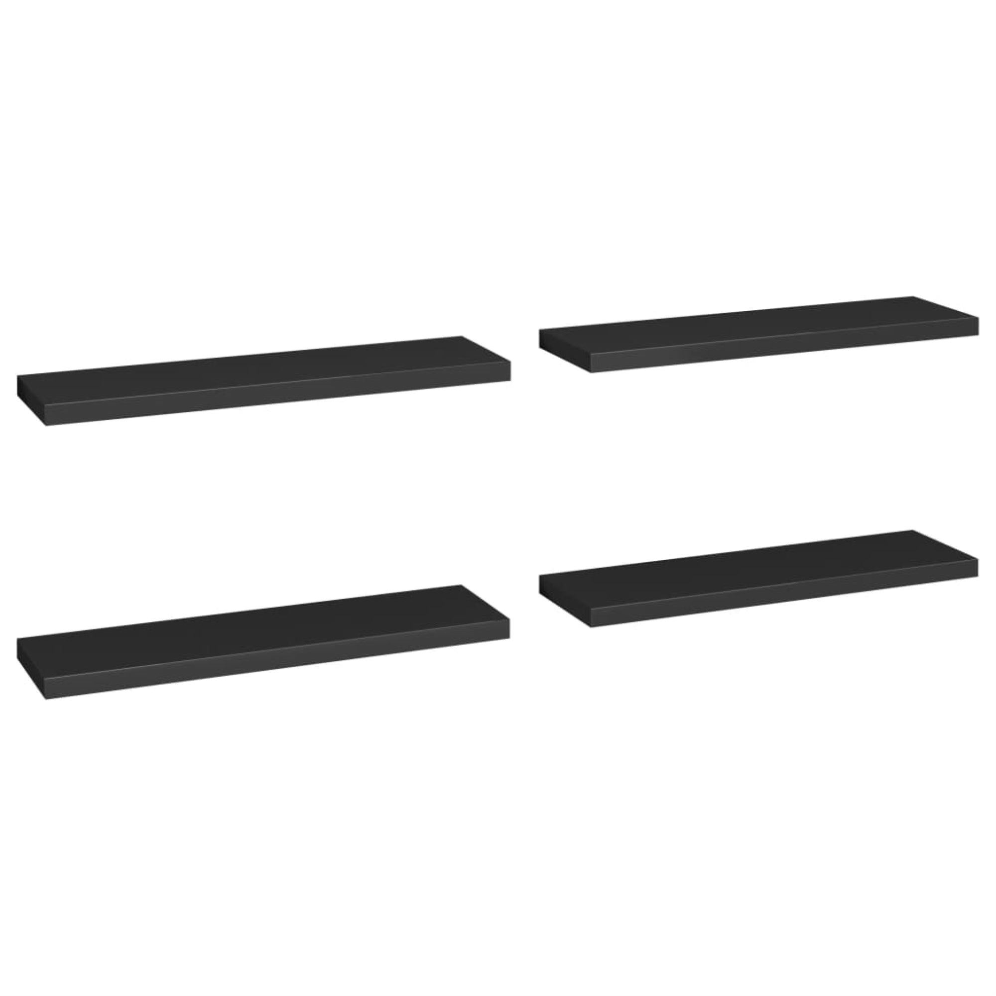 Vidaxl Floating Wall Shelves 4 Pcs Black 35.4'X9.3'X1.5' Mdf