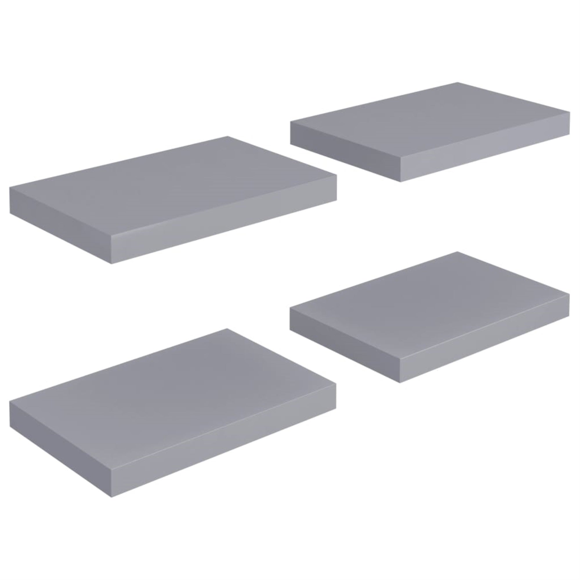 Vidaxl Floating Wall Shelves 4 Pcs Gray 15.7'X9.1'X1.5' Mdf