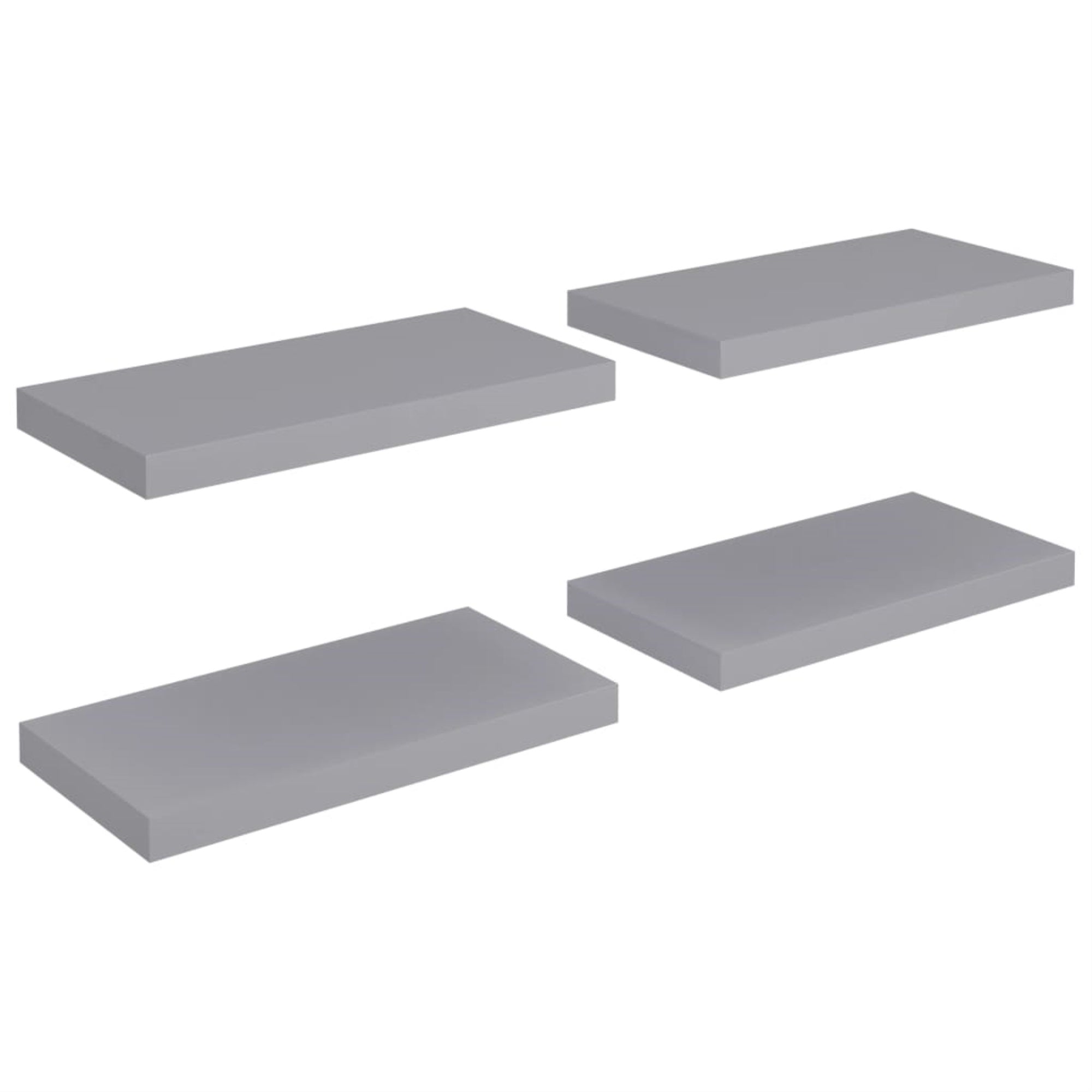 Vidaxl Floating Wall Shelves 4 Pcs Gray 19.7'X9.1'X1.5' Mdf