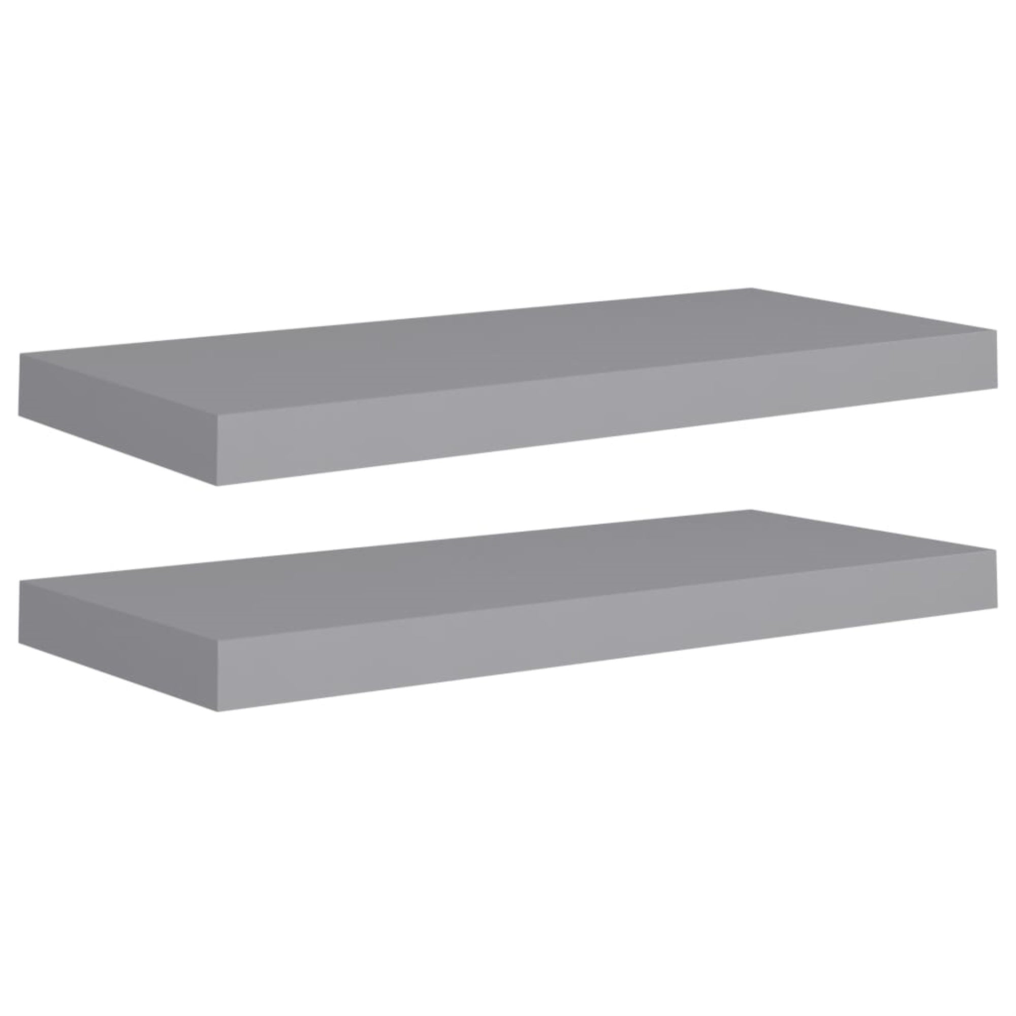 Vidaxl Floating Wall Shelves 2 Pcs Gray 23.6'X9.3'X1.5' Mdf