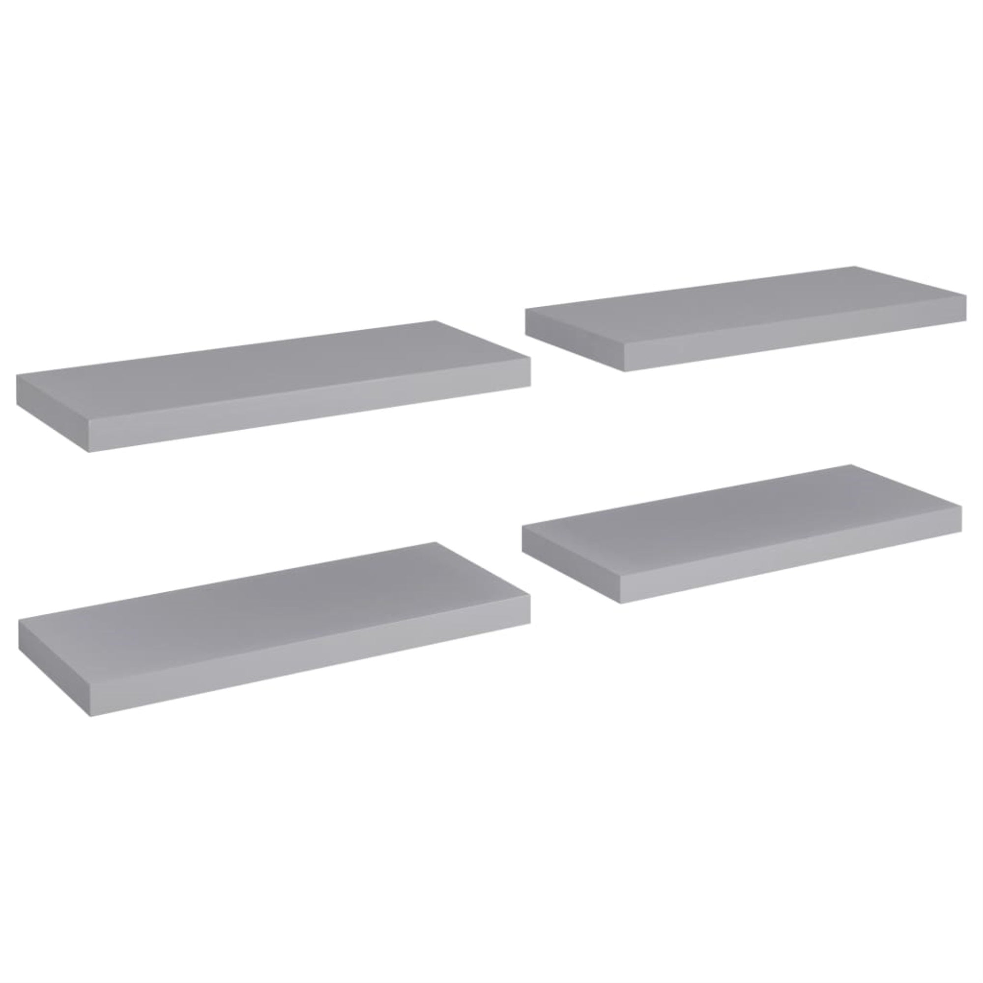Vidaxl Floating Wall Shelves 4 Pcs Gray 23.6'X9.3'X1.5' Mdf