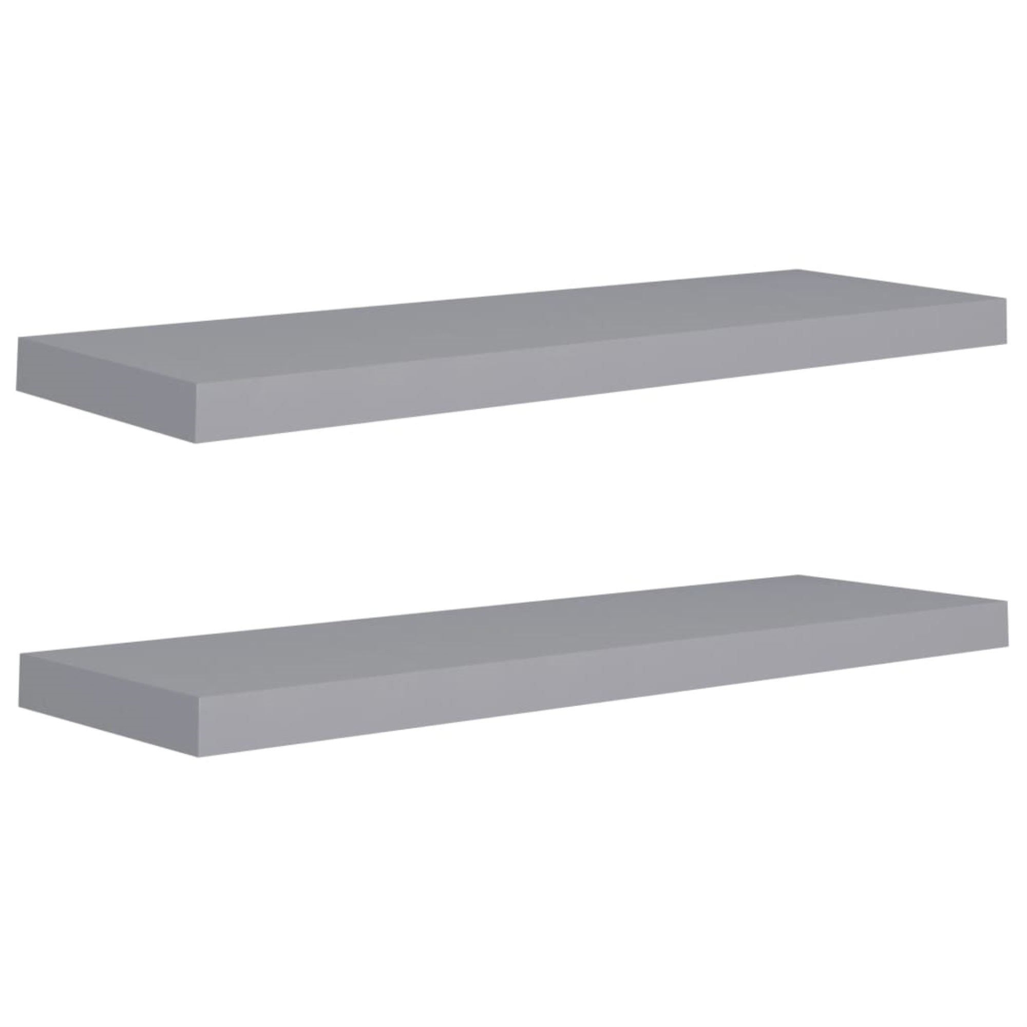 vidaXL Floating Wall Shelves 2 pcs Gray 31.5x9.3"x1.5" MDF"