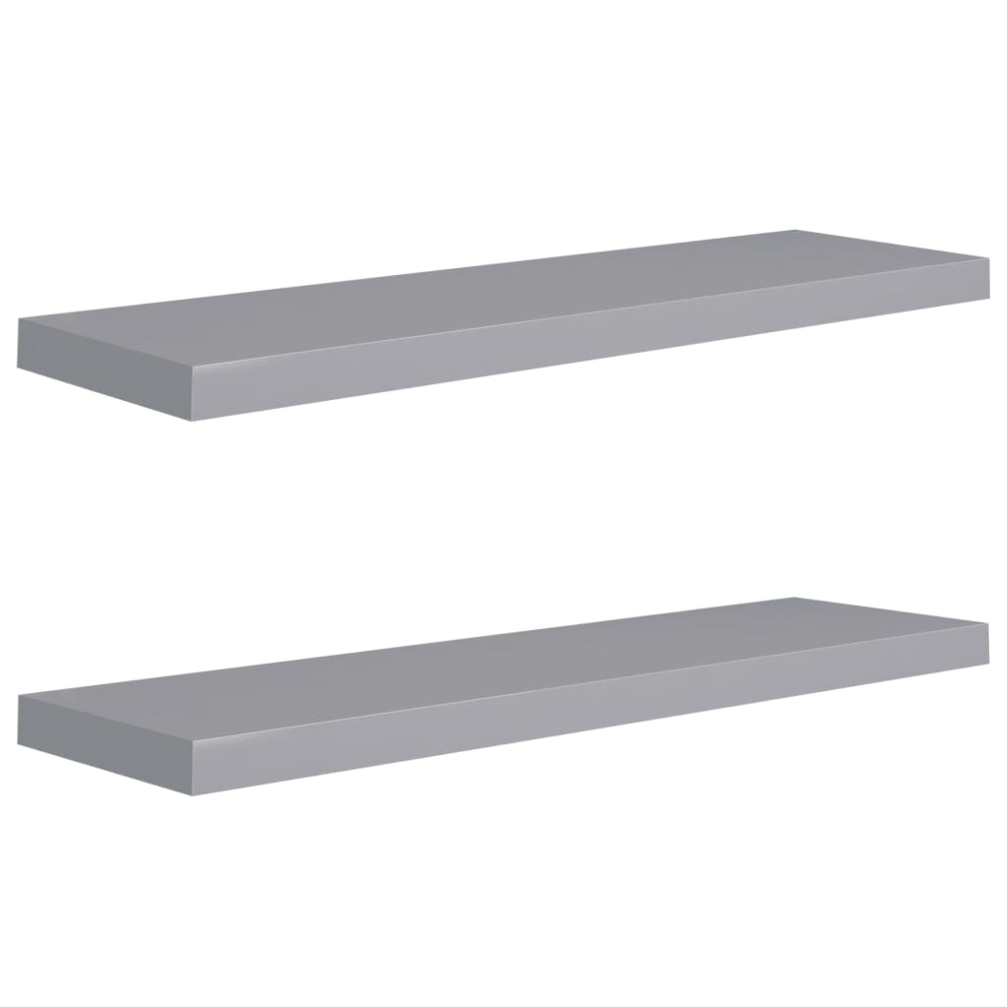 Vidaxl Floating Wall Shelves 2 Pcs Gray 35.4'X9.3'X1.5' Mdf