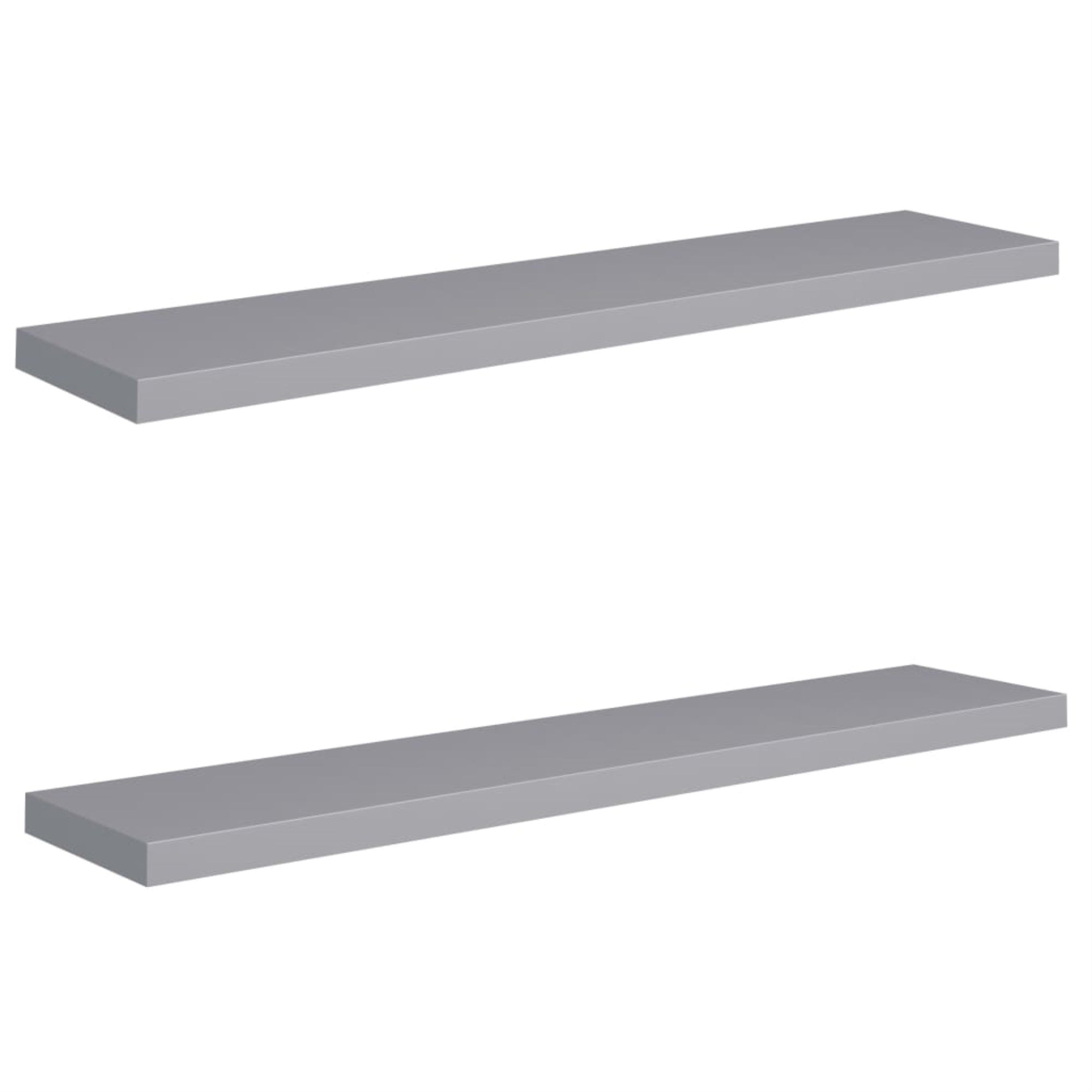 Vidaxl Floating Wall Shelves 2 Pcs Gray 47.2'X9.3'X1.5' Mdf