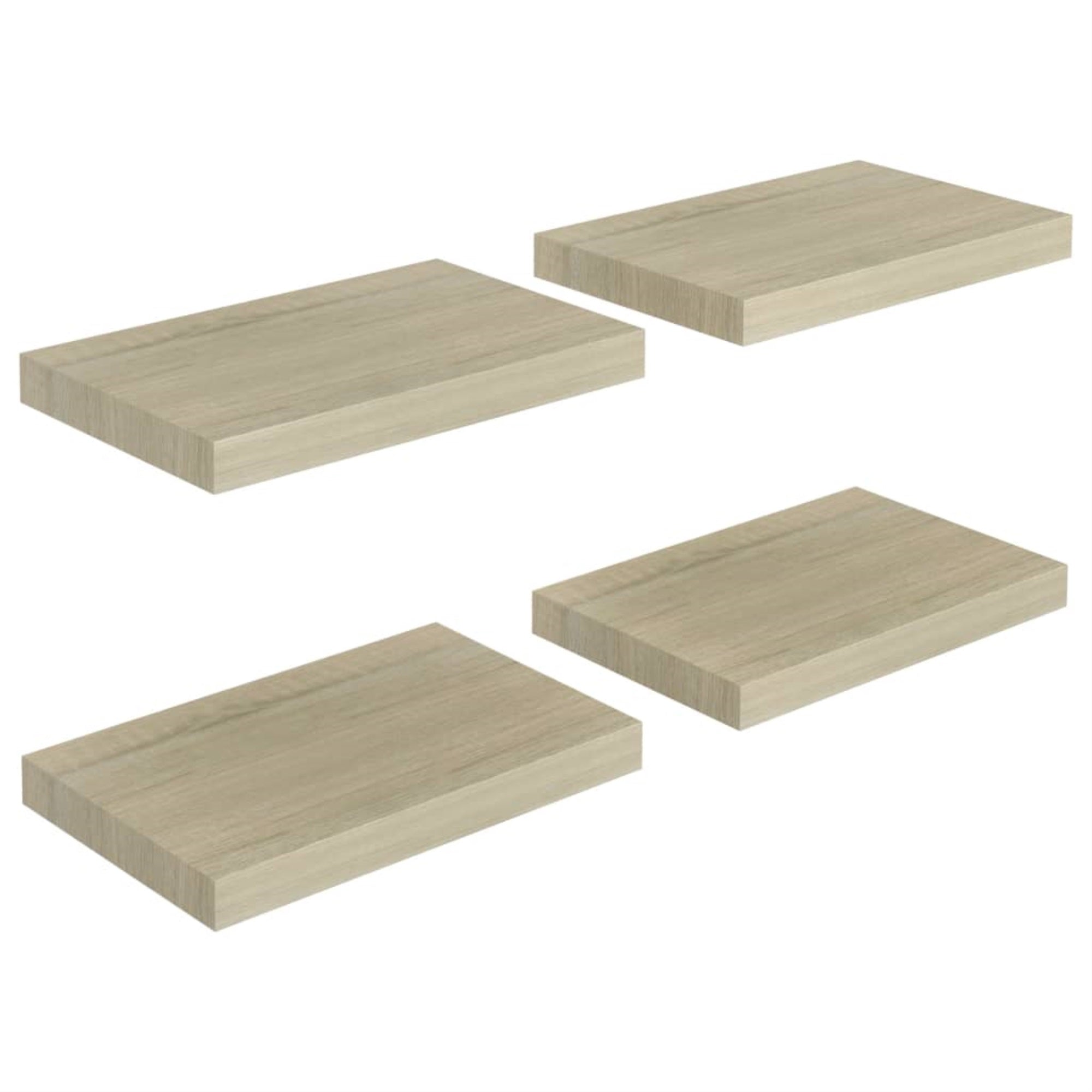 Vidaxl Floating Wall Shelves 4 Pcs Oak 15.7'X9.1'X1.5' Mdf