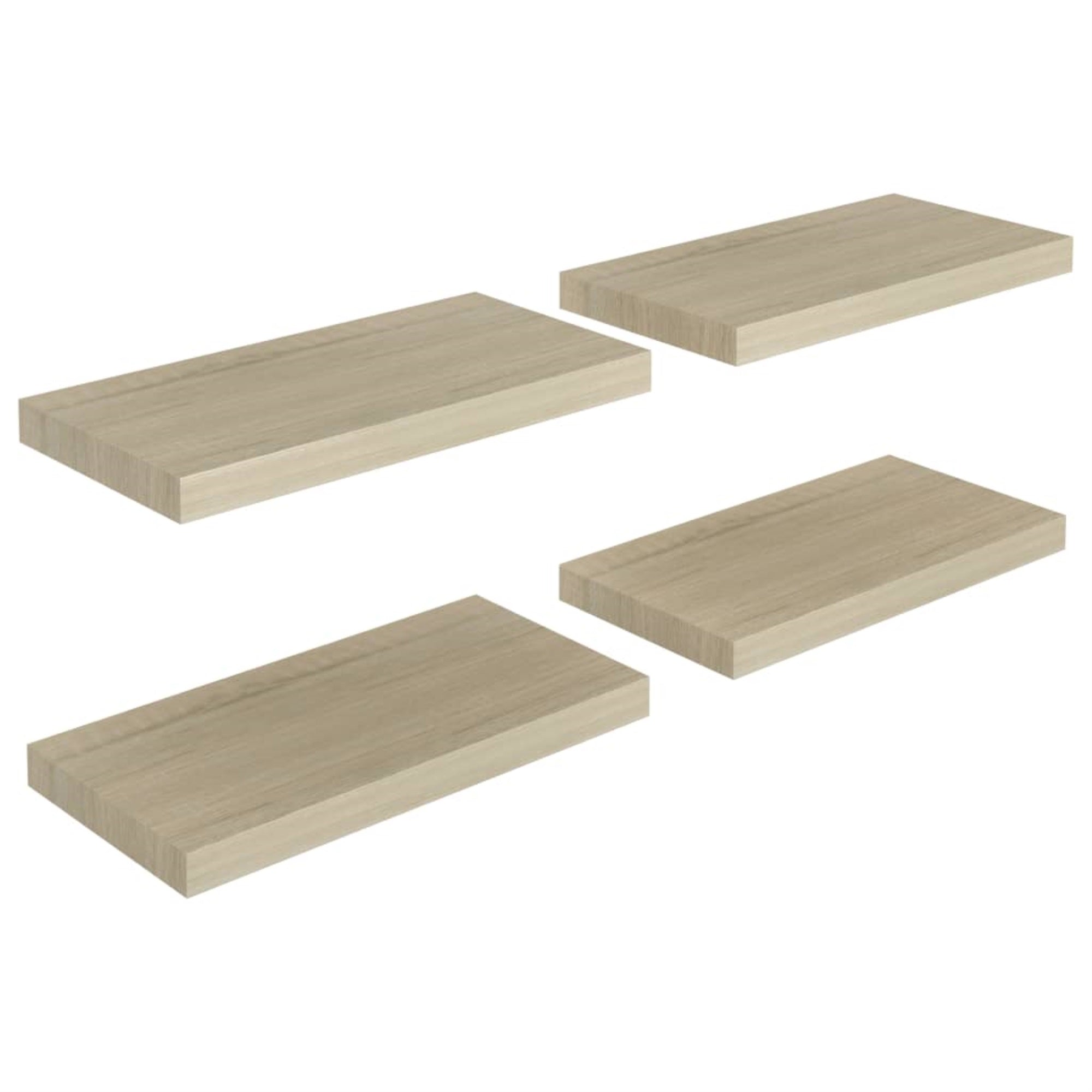 Vidaxl Floating Wall Shelves 4 Pcs Oak 19.7'X9.1'X1.5' Mdf