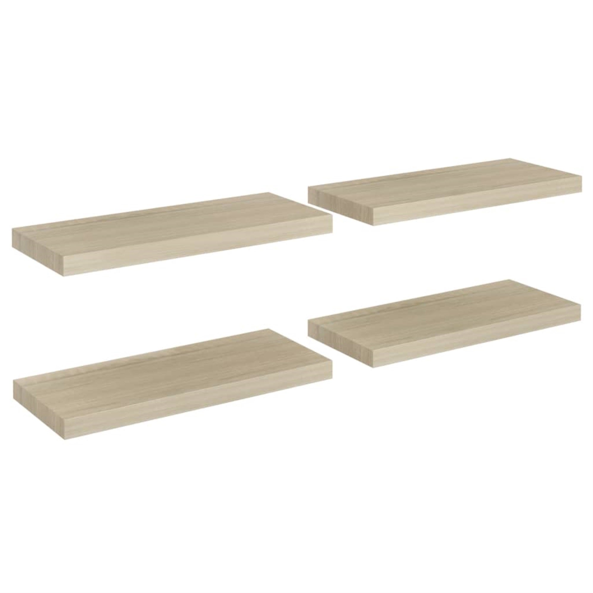 Vidaxl Floating Wall Shelves 4 Pcs Oak 23.6'X9.3'X1.5' Mdf