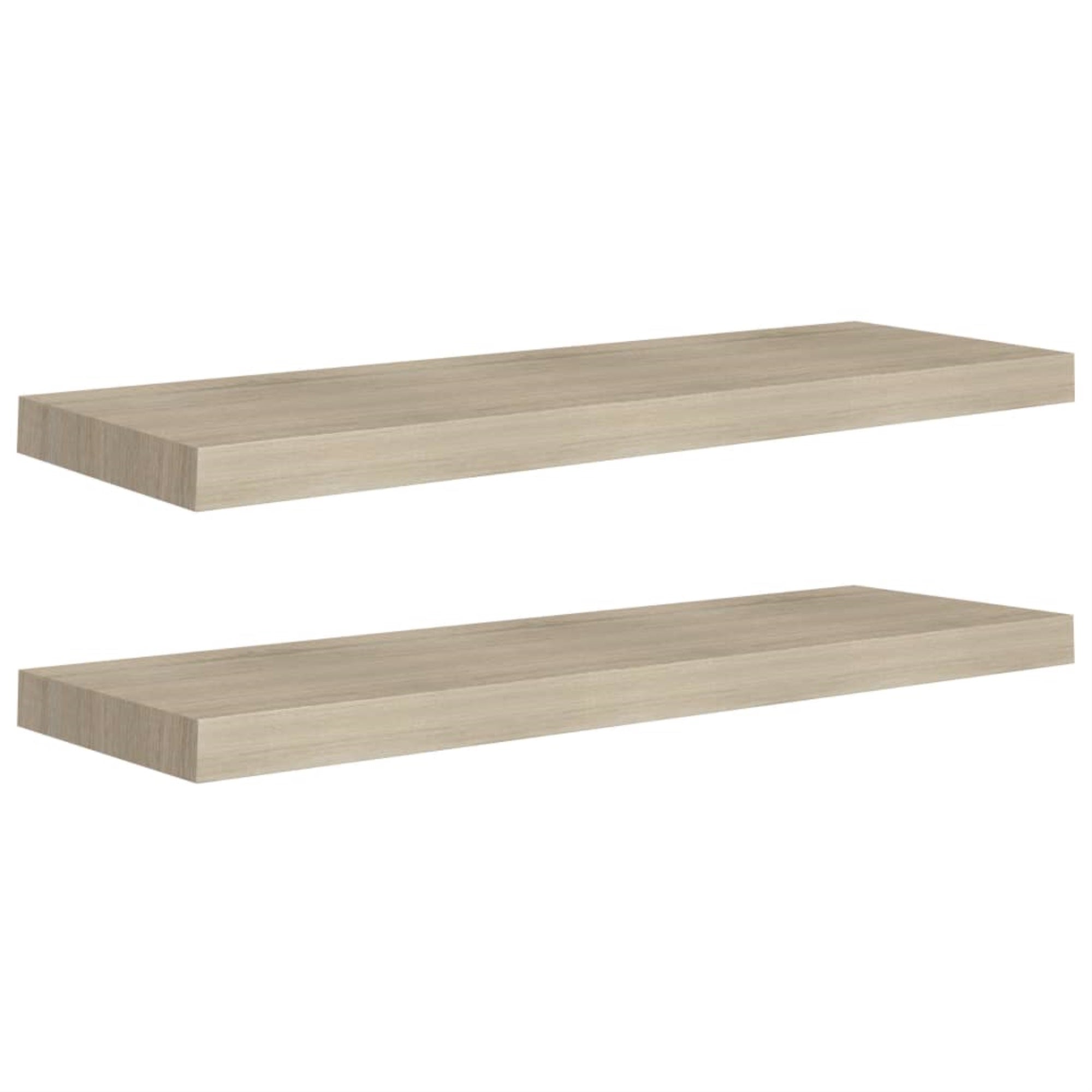 Vidaxl Floating Wall Shelves 2 Pcs Oak 31.5'X9.3'X1.5' Mdf