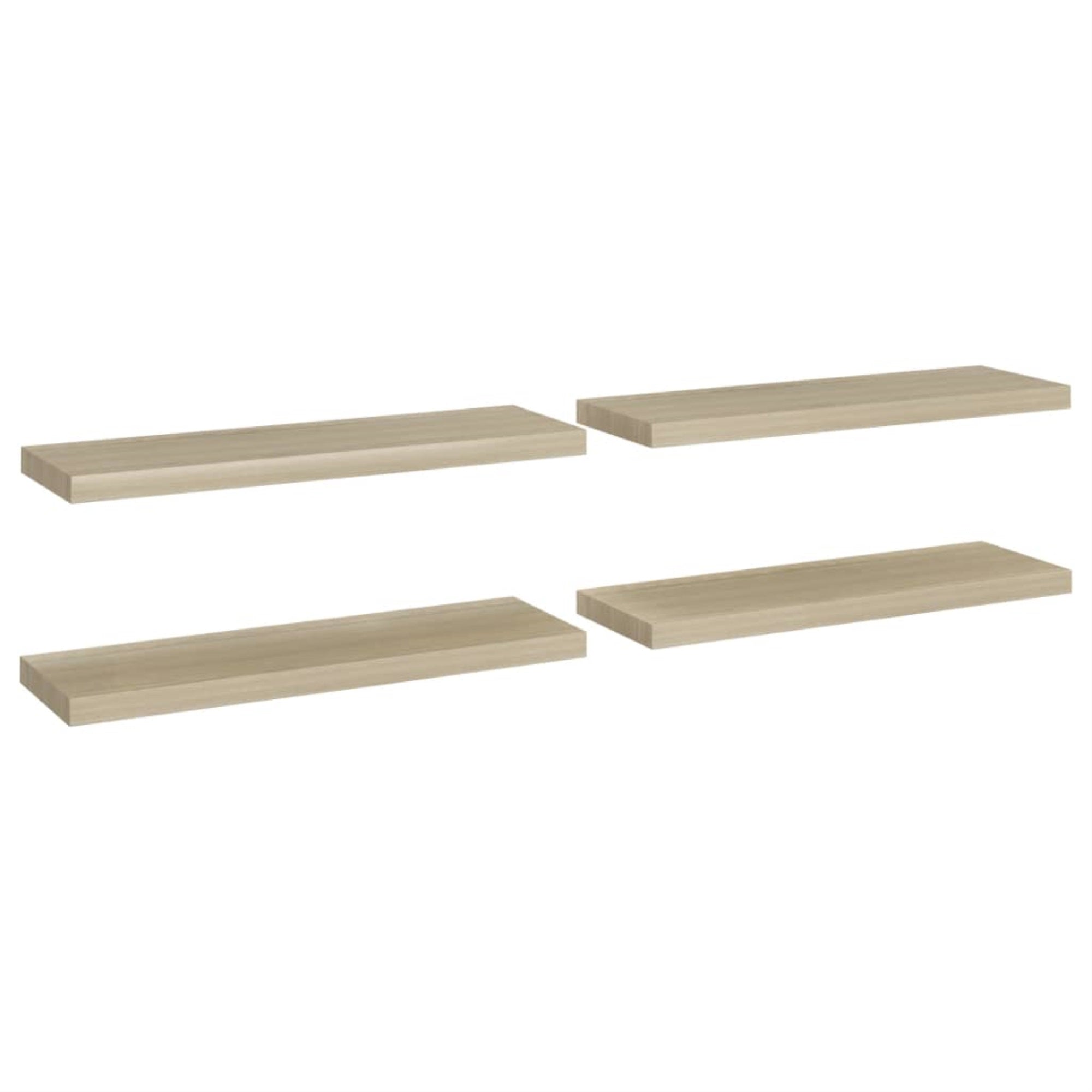Vidaxl Floating Wall Shelves 4 Pcs Oak 31.5'X9.3'X1.5' Mdf