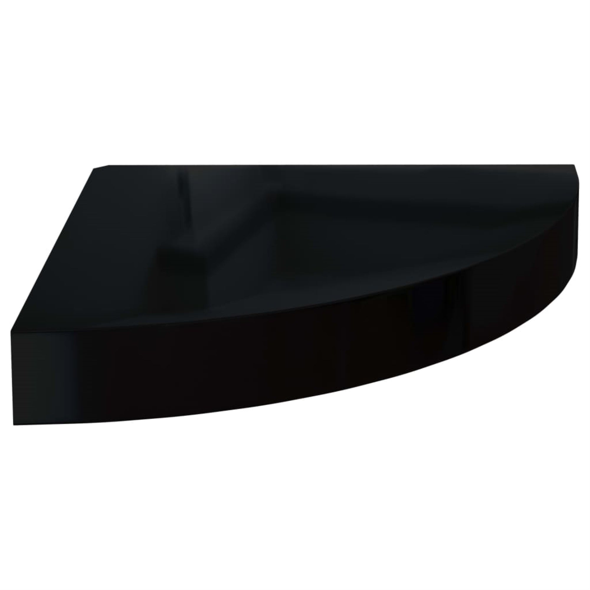 Vidaxl Floating Corner Shelf High Gloss Black 9.8'X9.8'X1.5' Mdf