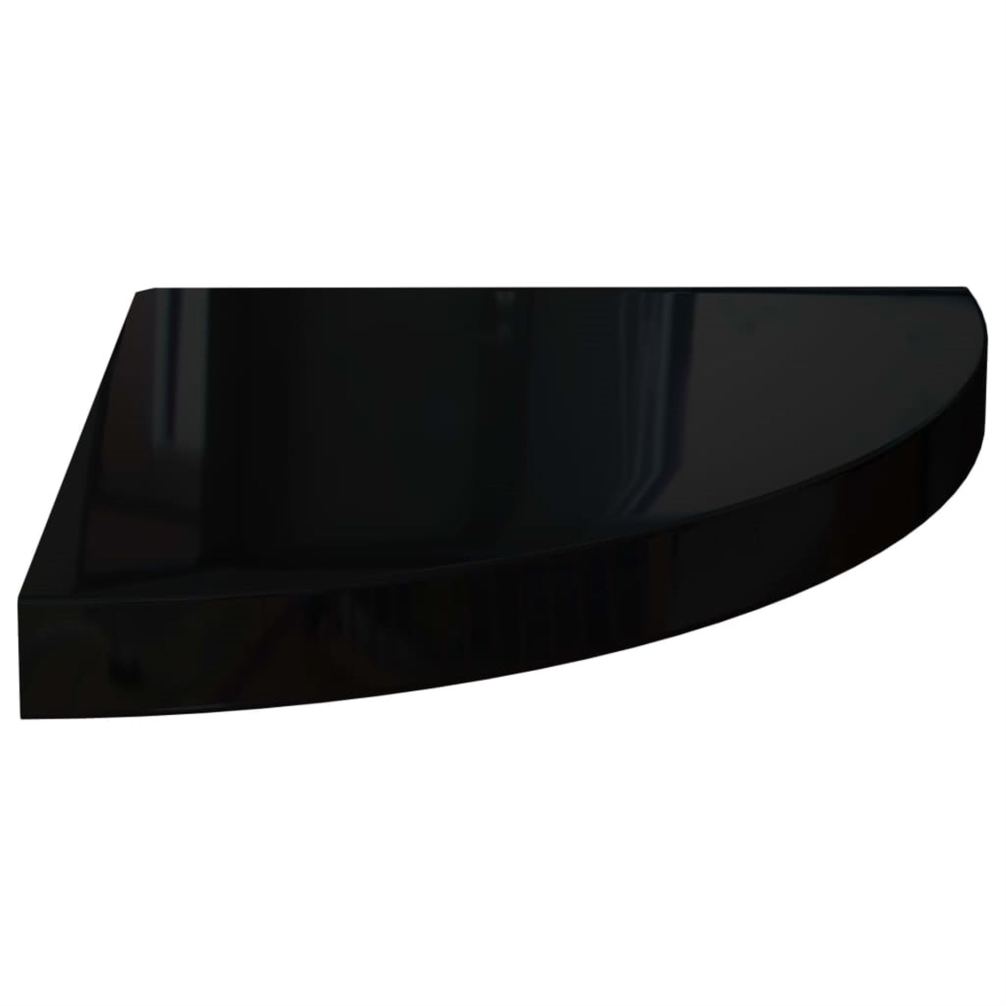 Vidaxl Floating Corner Shelf High Gloss Black 13.8'X13.8'X1.5' Mdf