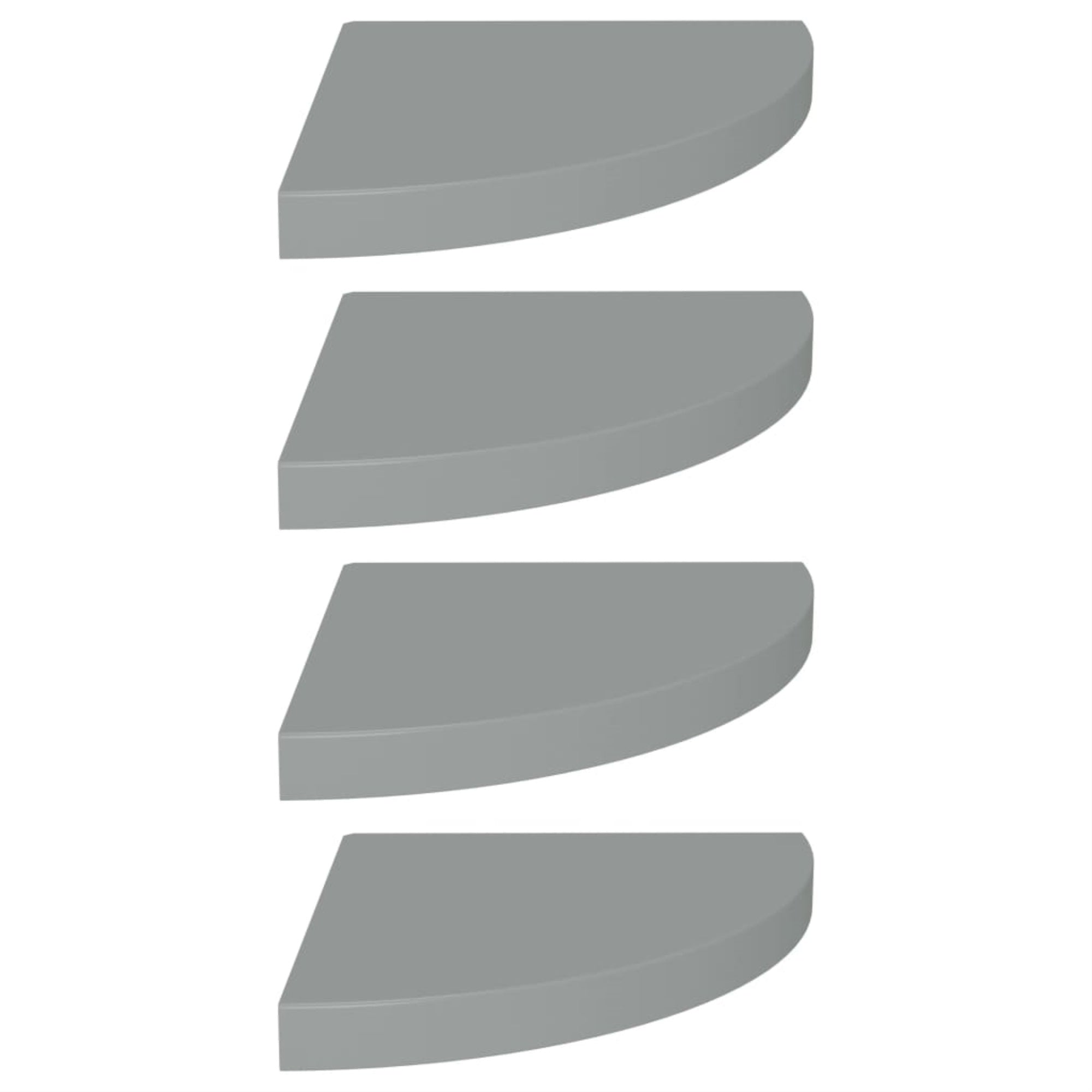 Vidaxl Floating Corner Shelves 4 Pcs Gray 13.8'X13.8'X1.5' Mdf