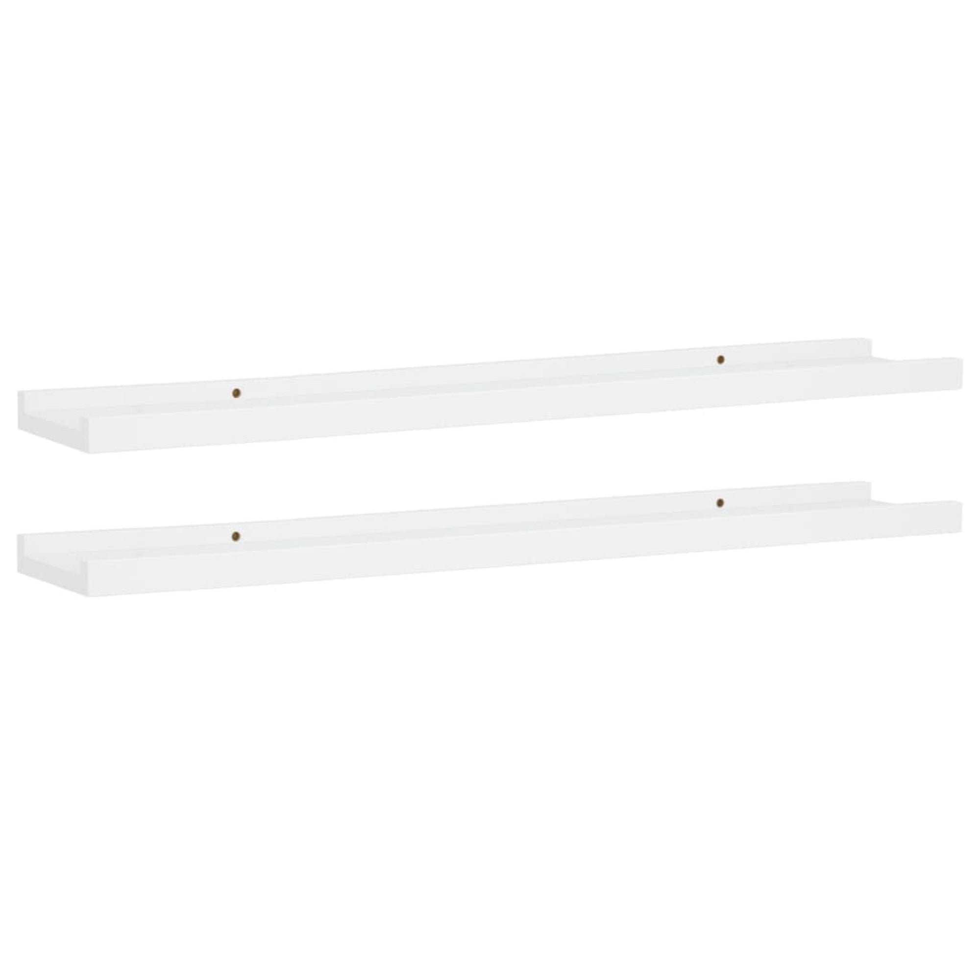 vidaXL Picture Frame Ledge Shelves 2 pcs White 31.5″x3.5″x1.2″ MDF