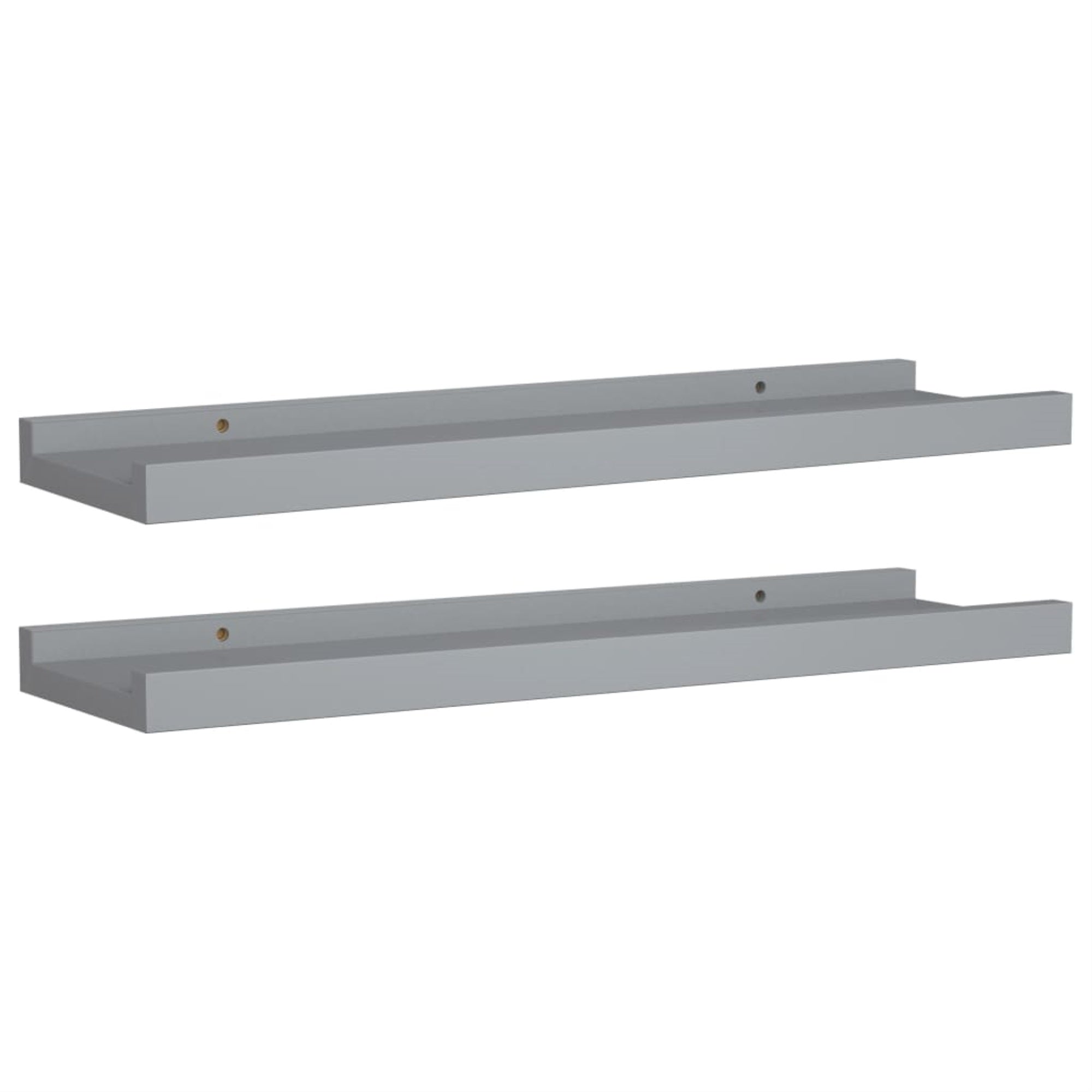 vidaXL Picture Frame Ledge Shelves 2 pcs Gray 15.7″x3.5″x1.2″ MDF