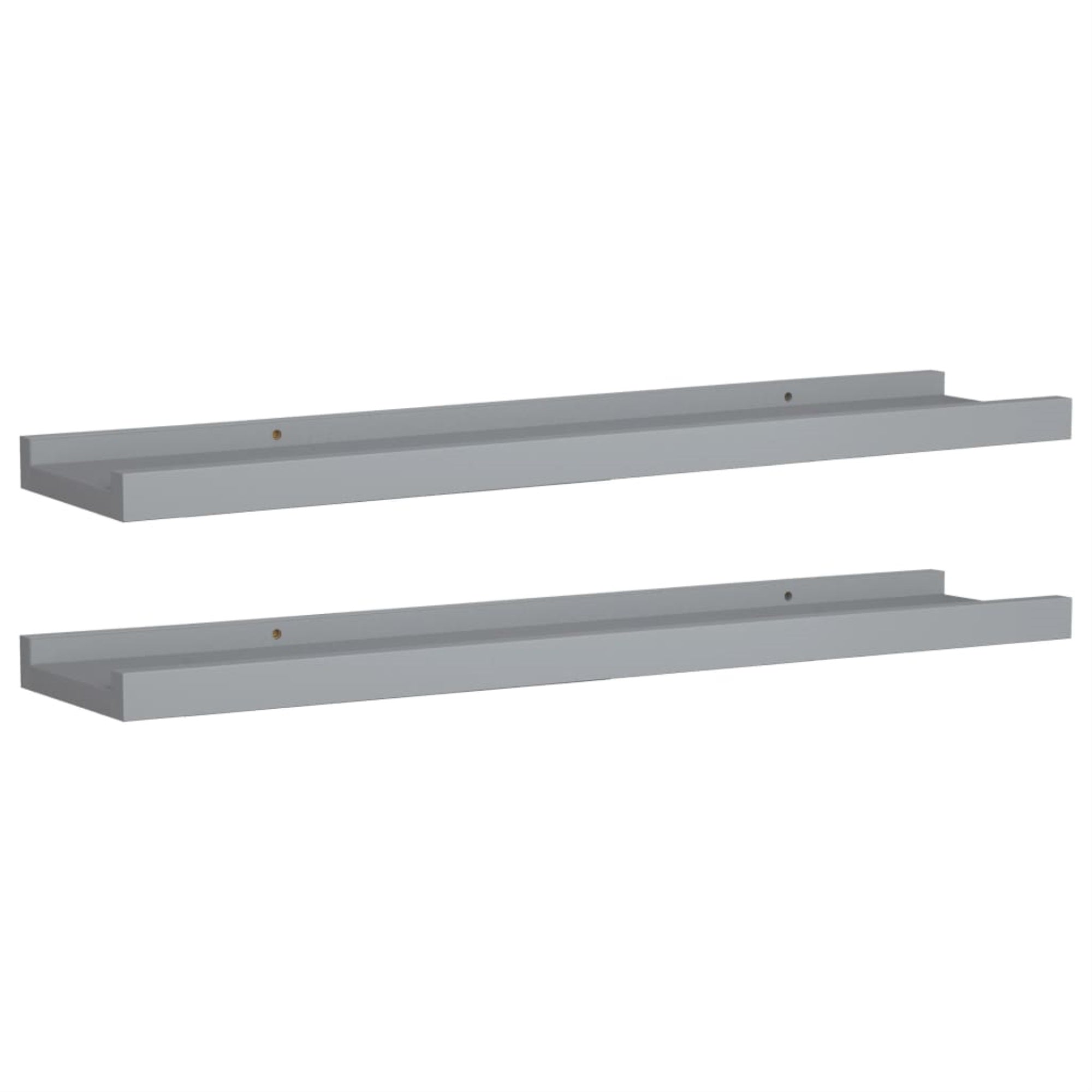 vidaXL Picture Frame Ledge Shelves 2 pcs Gray 23.6″x3.5″x1.2″ MDF