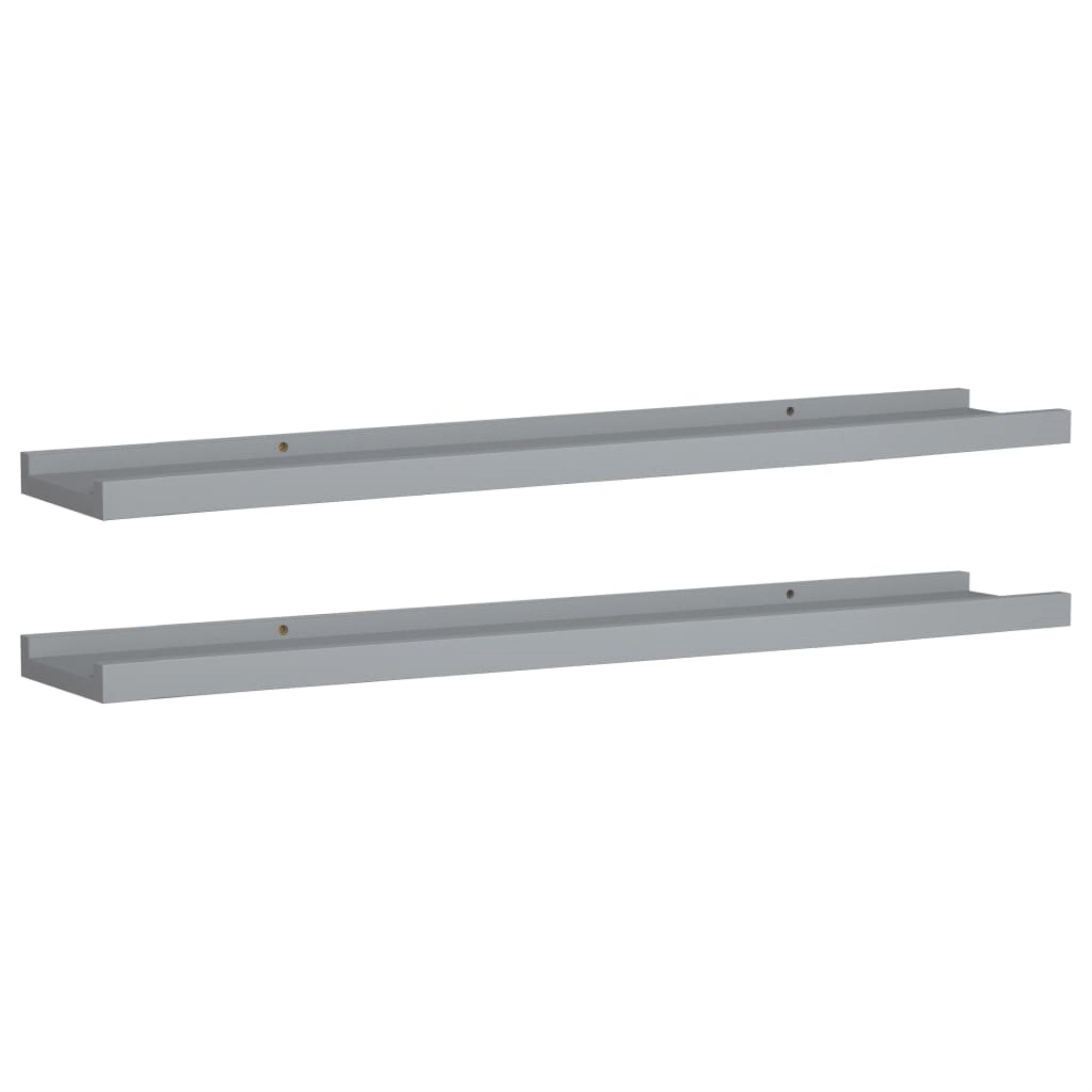 vidaXL Picture Frame Ledge Shelves 2 pcs Gray 31.5″x3.5″x1.2″ MDF