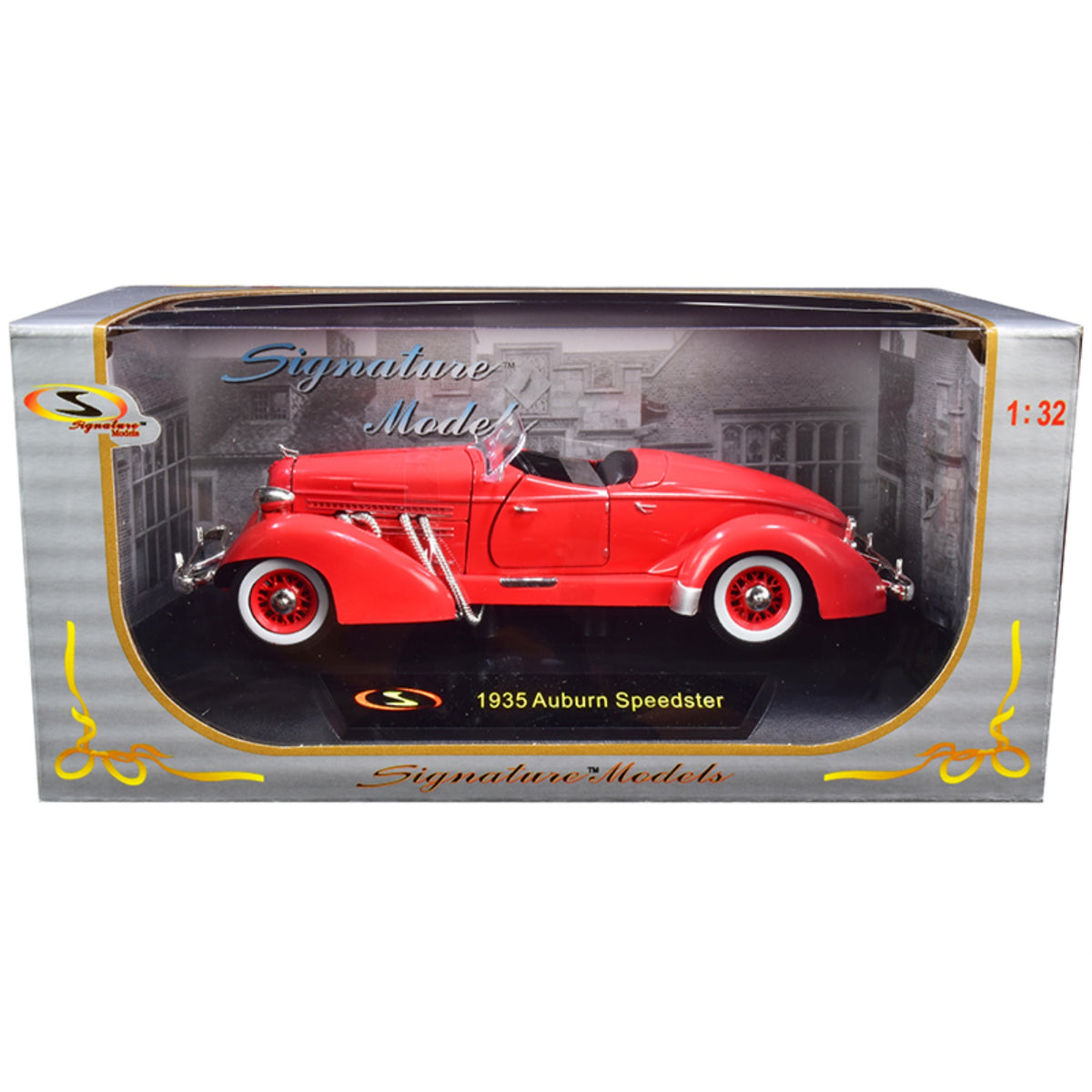 1935 Auburn Speedster Coral Red 1/32 Diecast Model Car By Signature Models