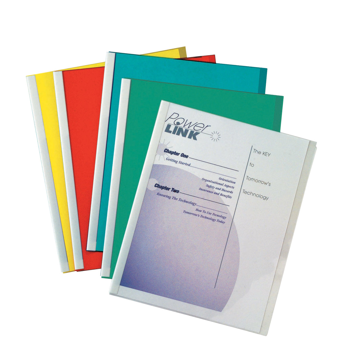 Vinyl Report Covers With Binding Bars, Assorted, White Binding Bars, 11 X 8 1/2, 50/Bx, 32550