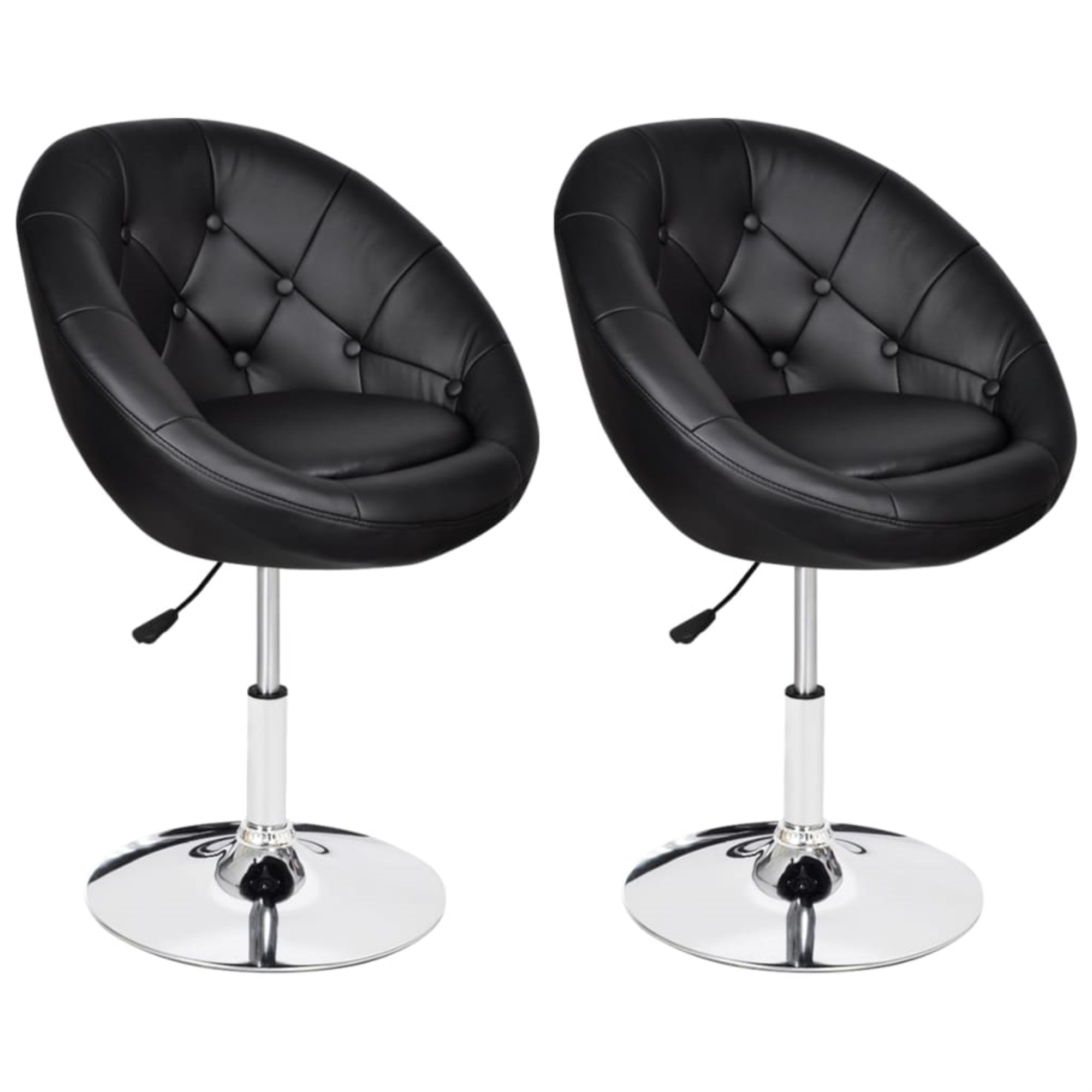 Vidaxl Bar Stools 2 Pcs Black Faux Leather