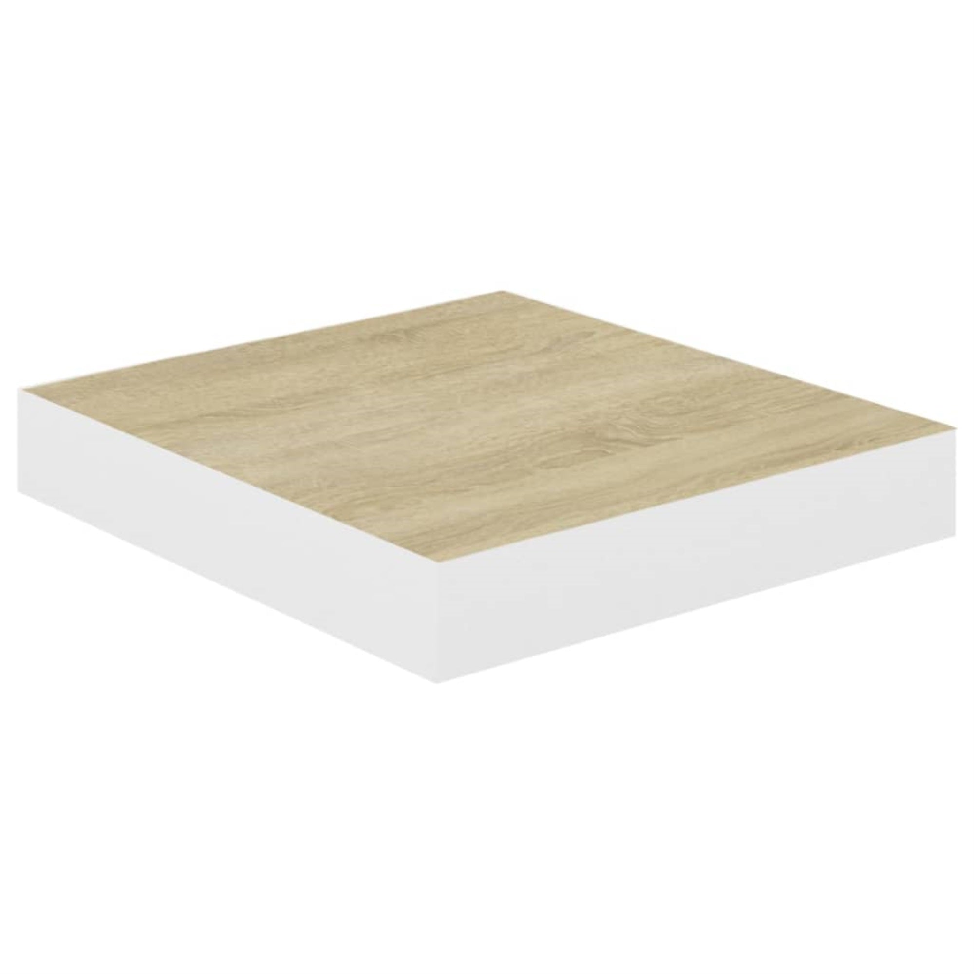 Vidaxl Floating Wall Shelf Oak And White 9.1'X9.3'X1.5' Mdf
