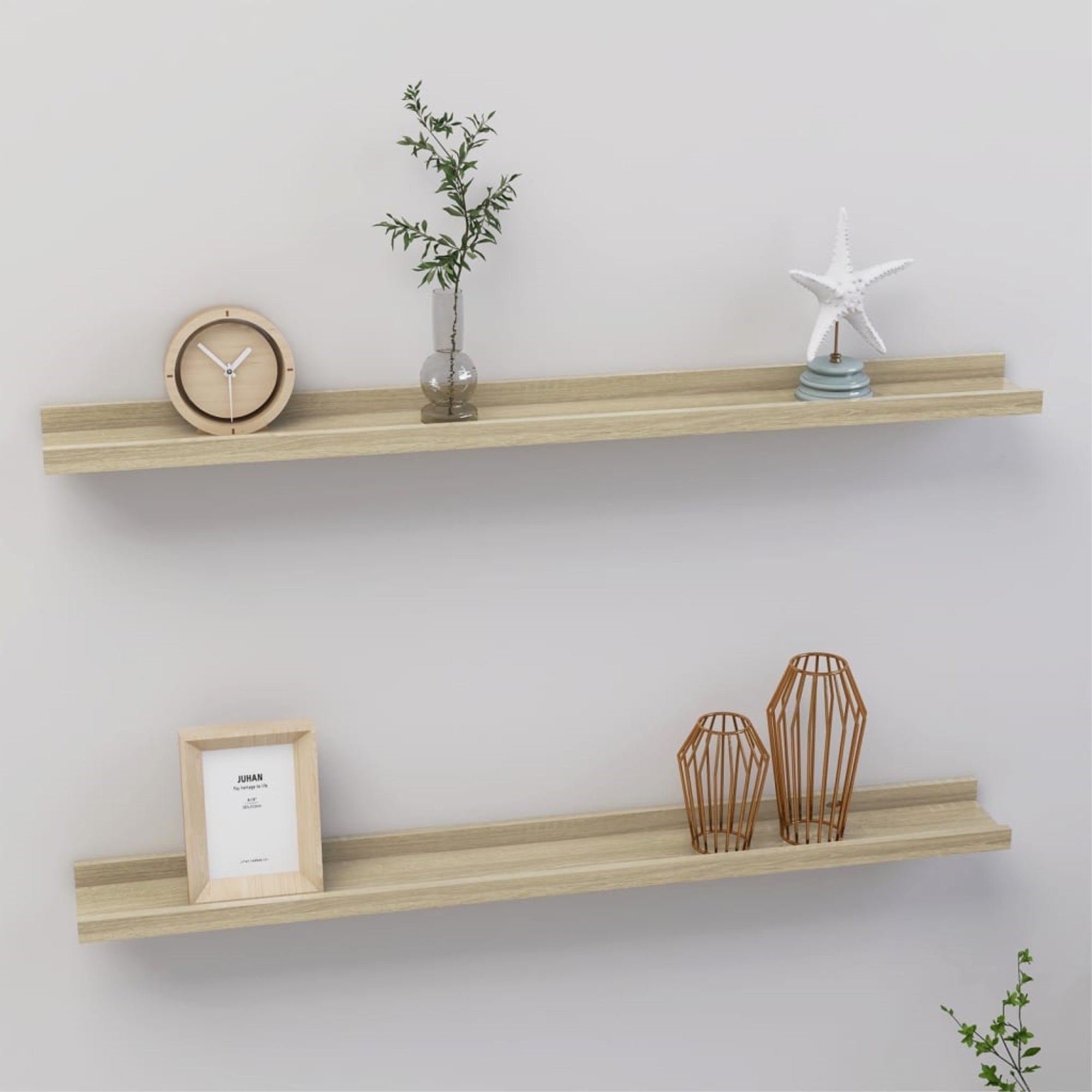 vidaXL Wall Shelves 2 pcs Sonoma Oak 31.5x3.5"x1.2"