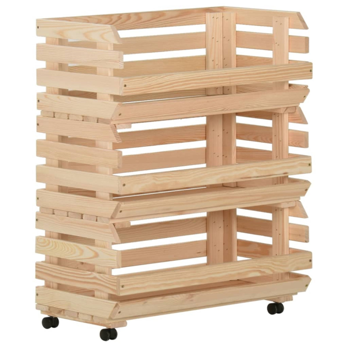 Vidaxl Vegetable Trolley 30.3'X11.8'X31.5' Solid Wood Pine