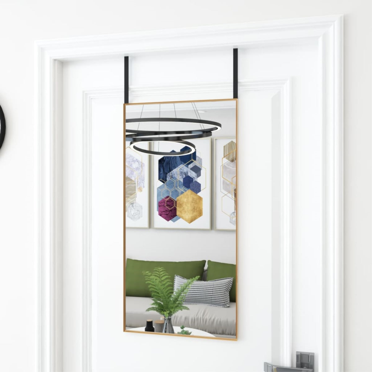 Vidaxl Door Mirror Gold 15.7'X31.5' Glass And Aluminum
