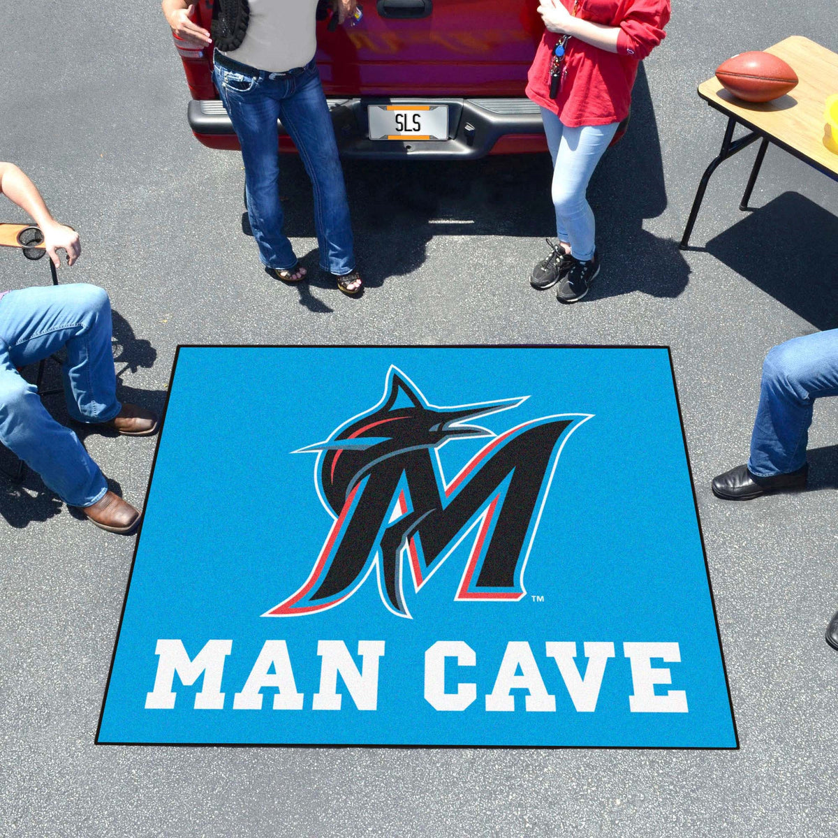 Miami Marlins Man Cave Tailgater Rug - 5Ft. X 6Ft.