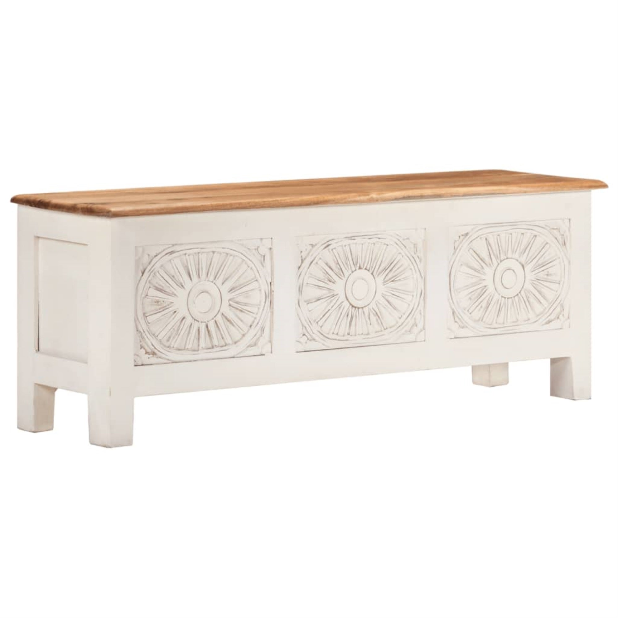 Vidaxl Storage Box 43.3'X11.8'X15.7' Solid Acacia Wood