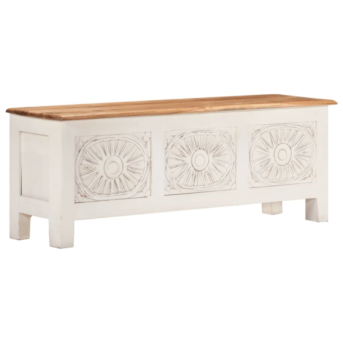 Vidaxl Storage Box 43.3'X11.8'X15.7' Solid Acacia Wood