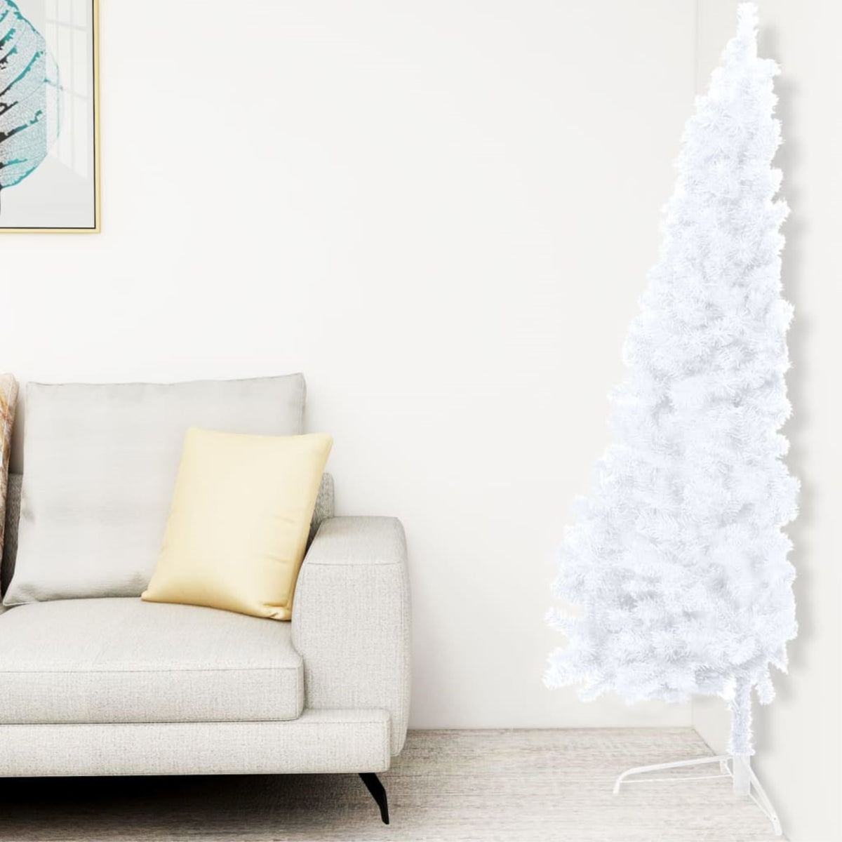 Vidaxl Artificial Half Christmas Tree With Stand White 59' Pvc