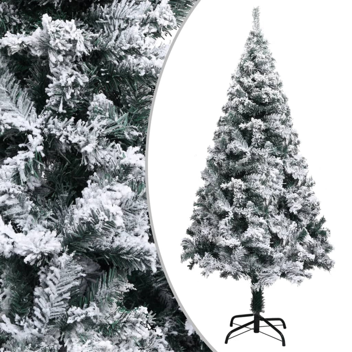 Vidaxl Artificial Christmas Tree With Flocked Snow Green 47.2' Pvc