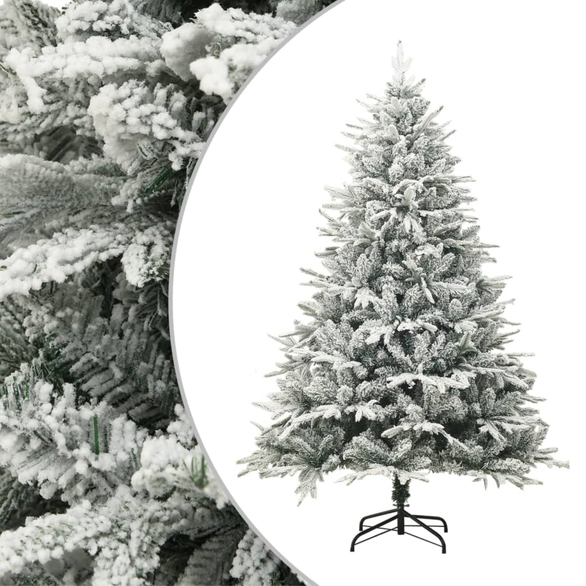 Vidaxl Artificial Christmas Tree With Flocked Snow Green 70.9' Pvc&Pe