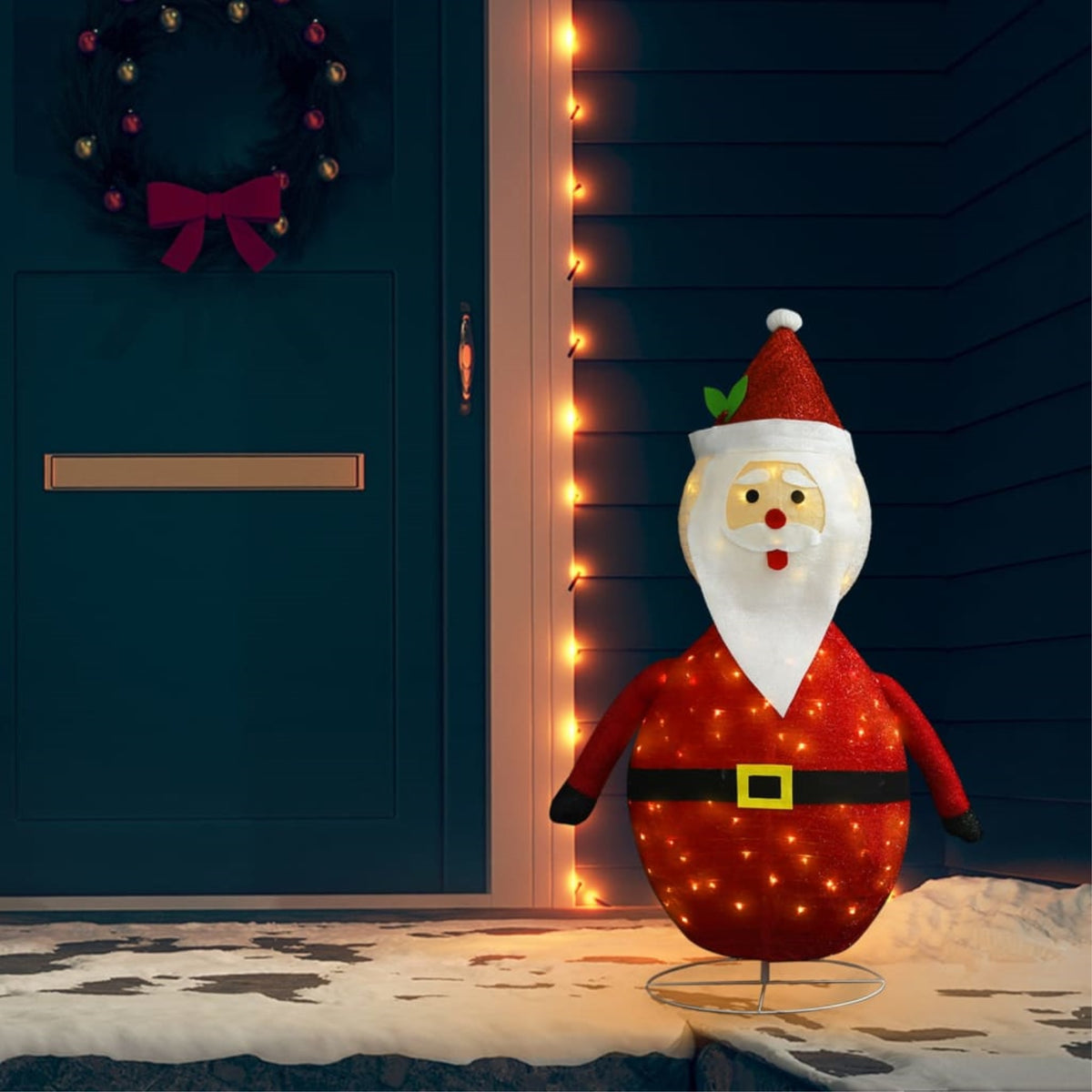 Vidaxl Decorative Christmas Santa Claus Figure Led Luxury Fabric 47.2'