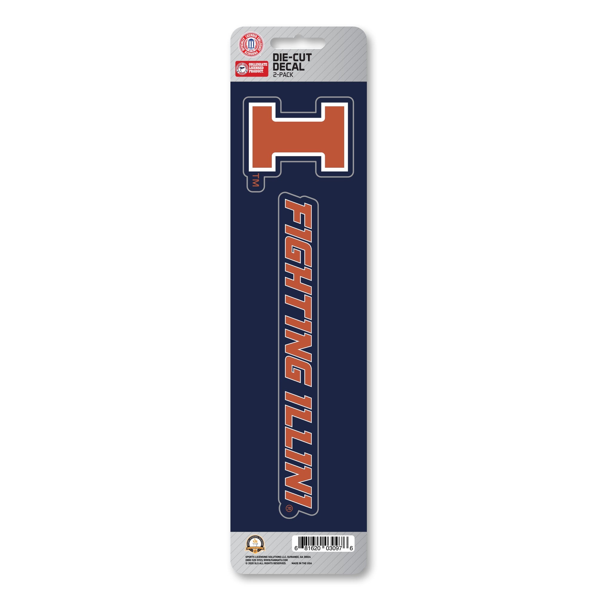 University Of Illinois 2 Piece Team Slogan Decal Sticker Set