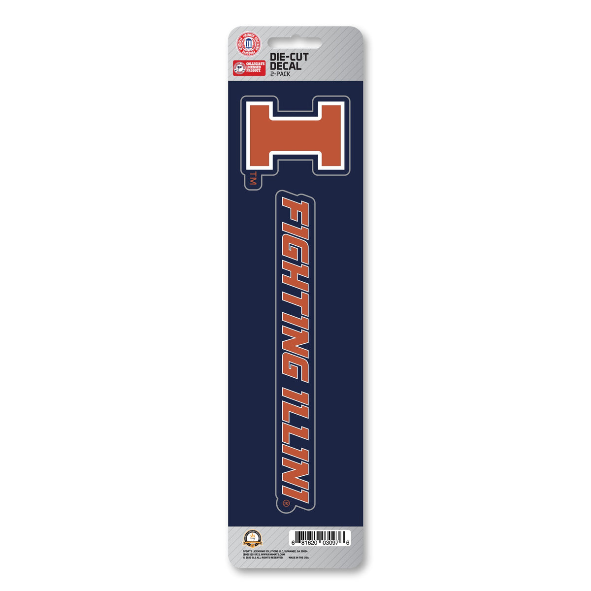 University Of Illinois 2 Piece Team Slogan Decal Sticker Set