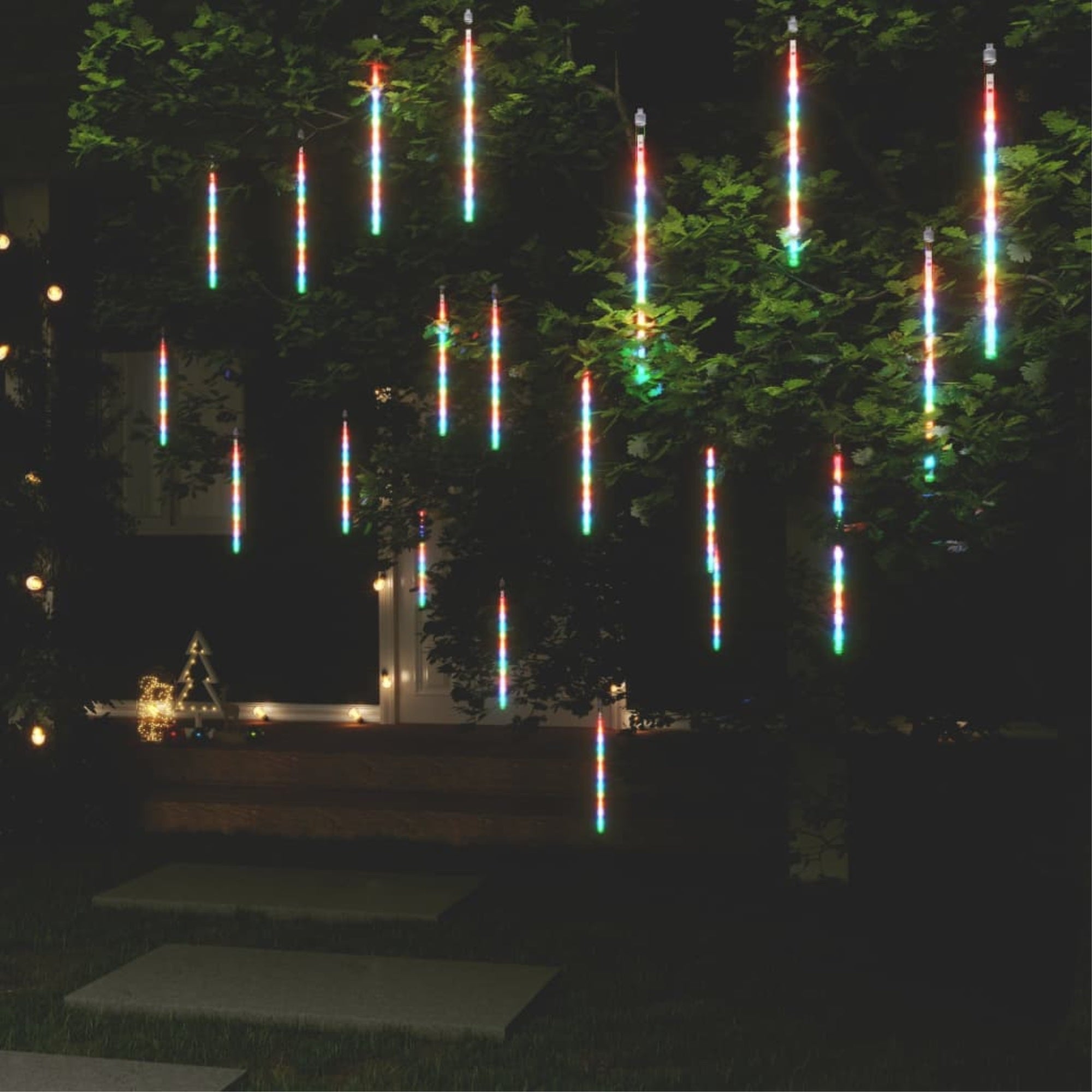 Vidaxl Meteor Lights 20 Pcs 11.8' Colorful 480 Leds Indoor Outdoor