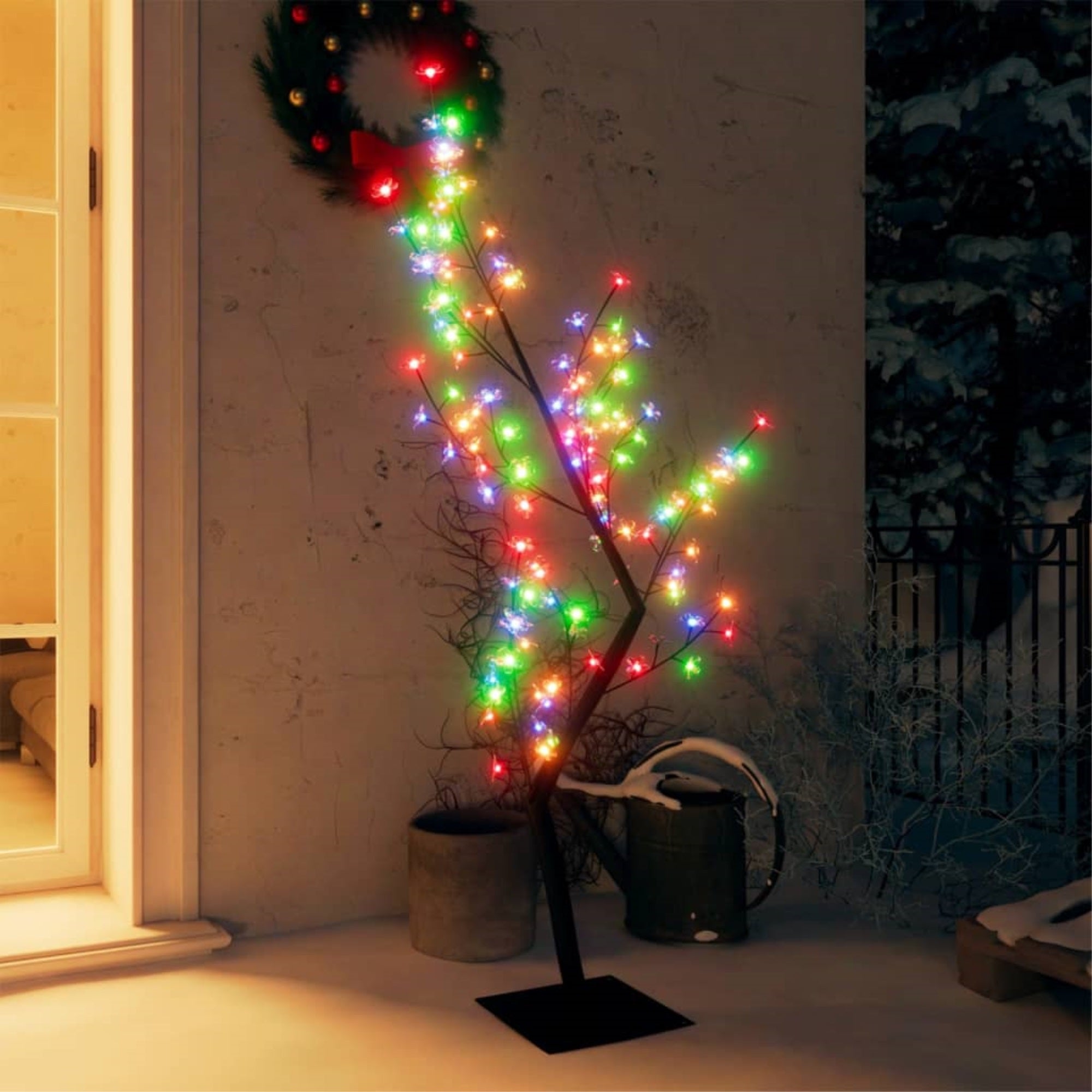 Vidaxl Christmas Tree 128 Leds Colorful Light Cherry Blossom 47.2'