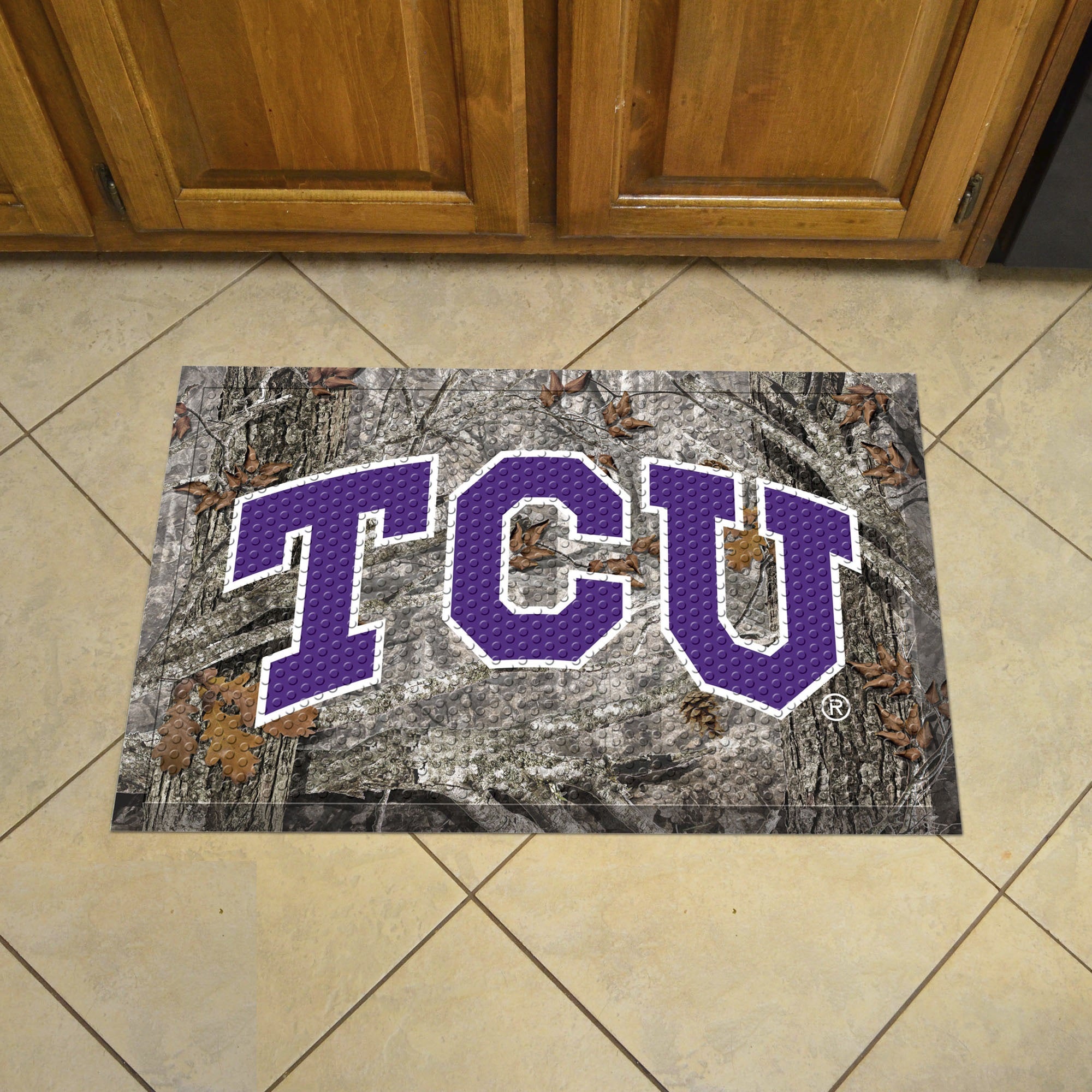 Tcu Rubber Scraper Door Mat Camo