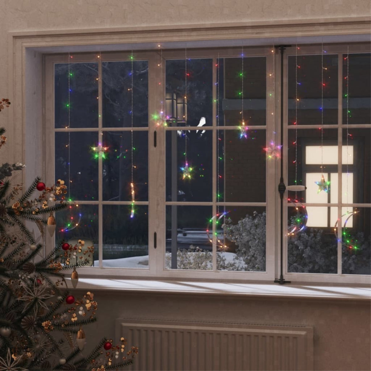 Vidaxl Star And Moon Fairy Lights Remote Control 138 Led Colorful